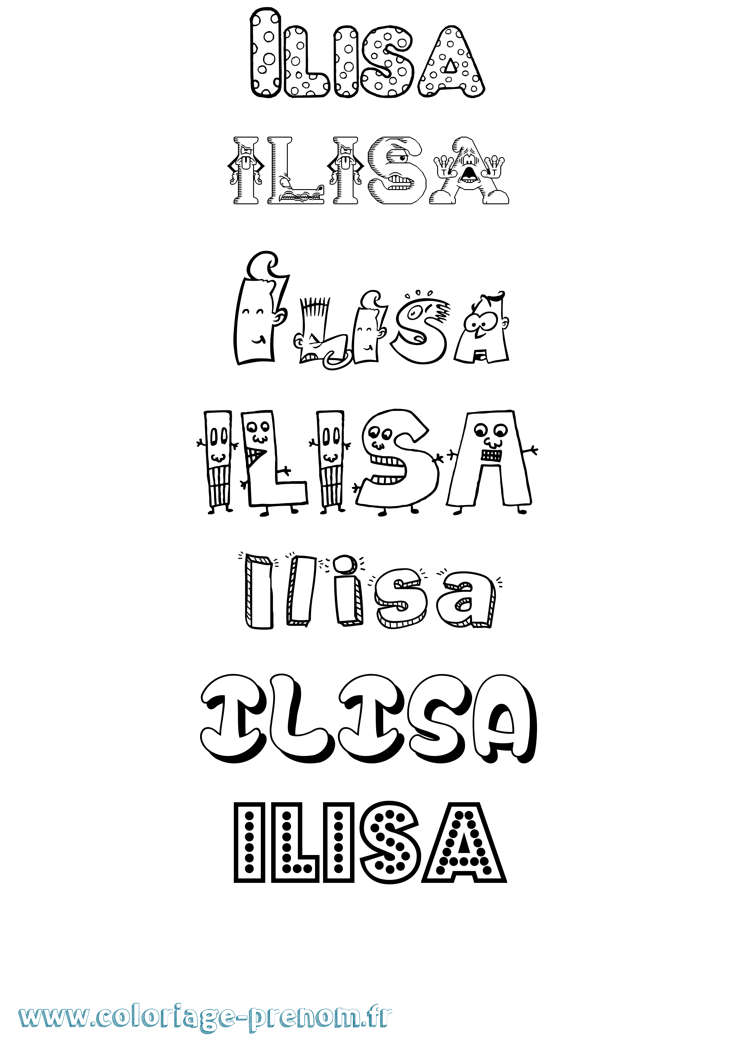 Coloriage Ilisa Fun Coloriage prénom Ilisa Fun