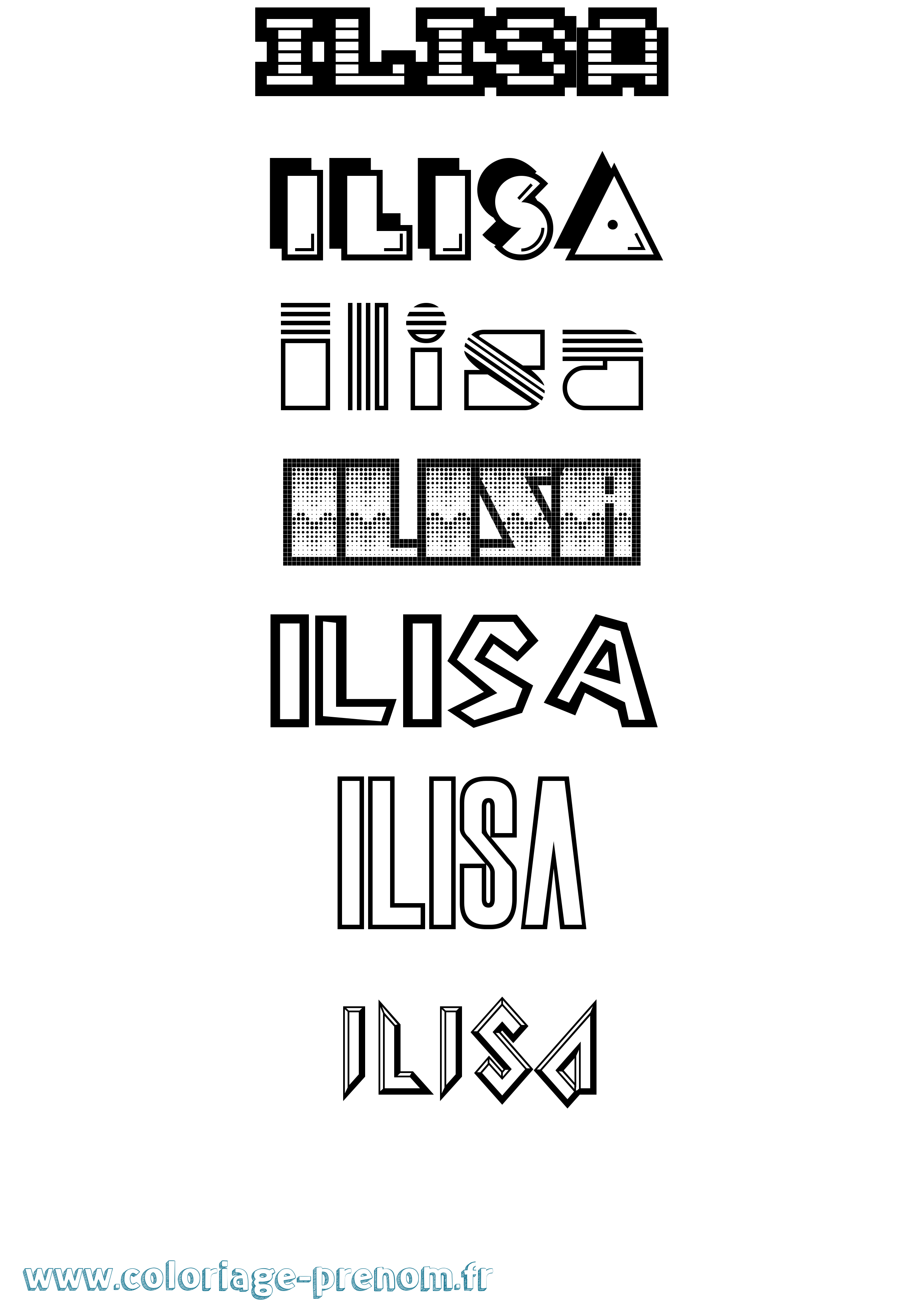 Coloriage Ilisa Jeux Vidéos Coloriage prénom Ilisa Jeux Vidéos