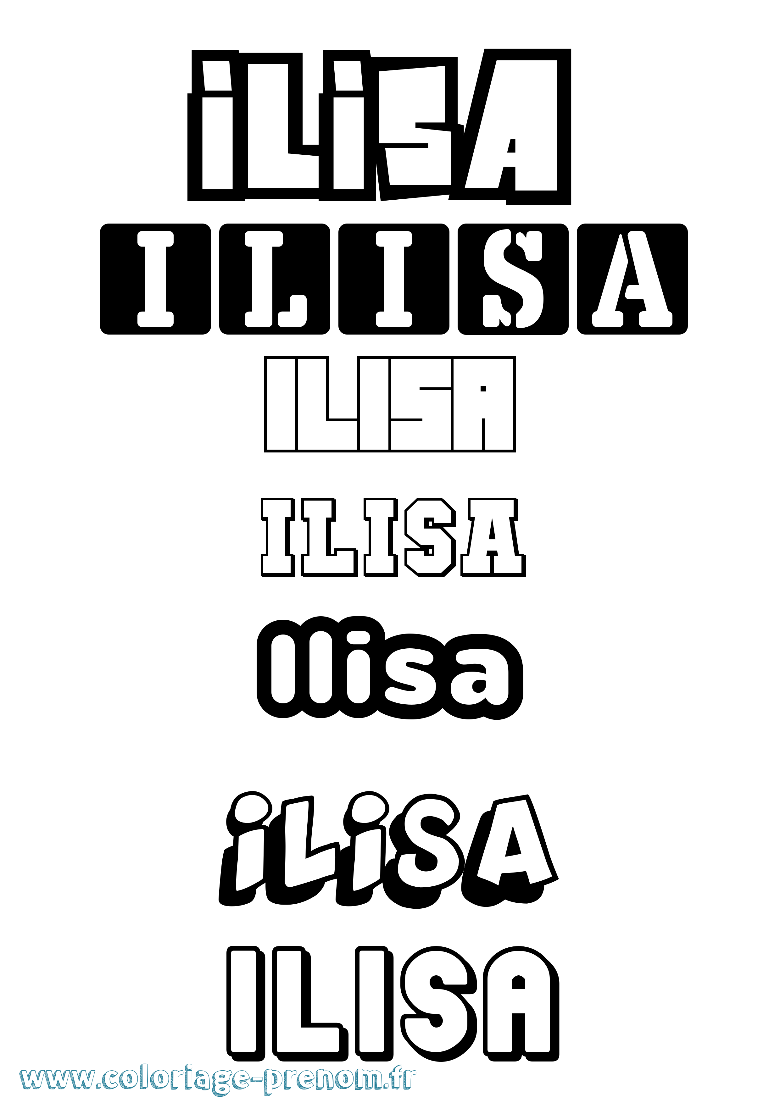 Coloriage Ilisa Simple Coloriage prénom Ilisa Simple