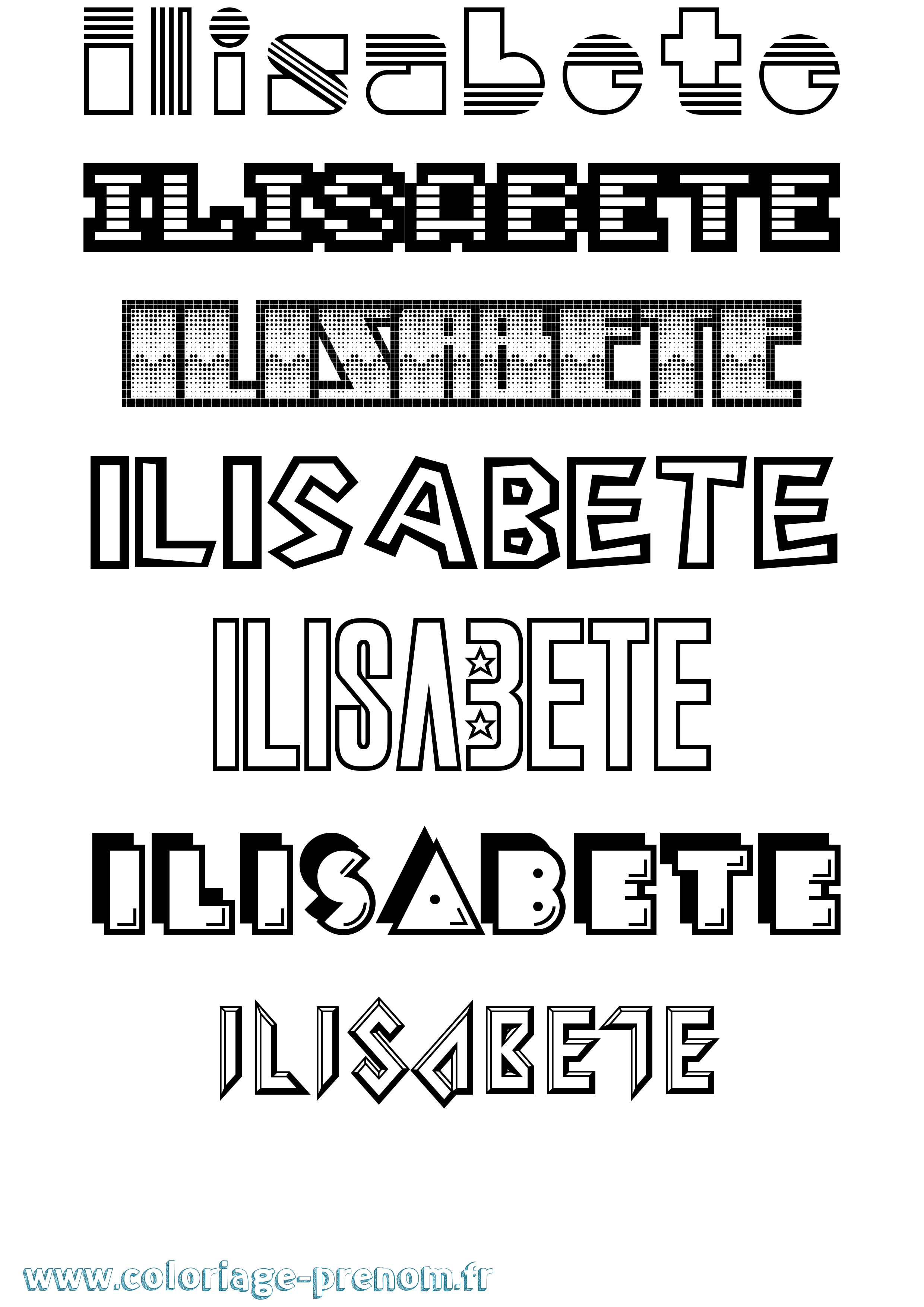 Coloriage Ilisabete Jeux Vidéos Coloriage prénom Ilisabete Jeux Vidéos