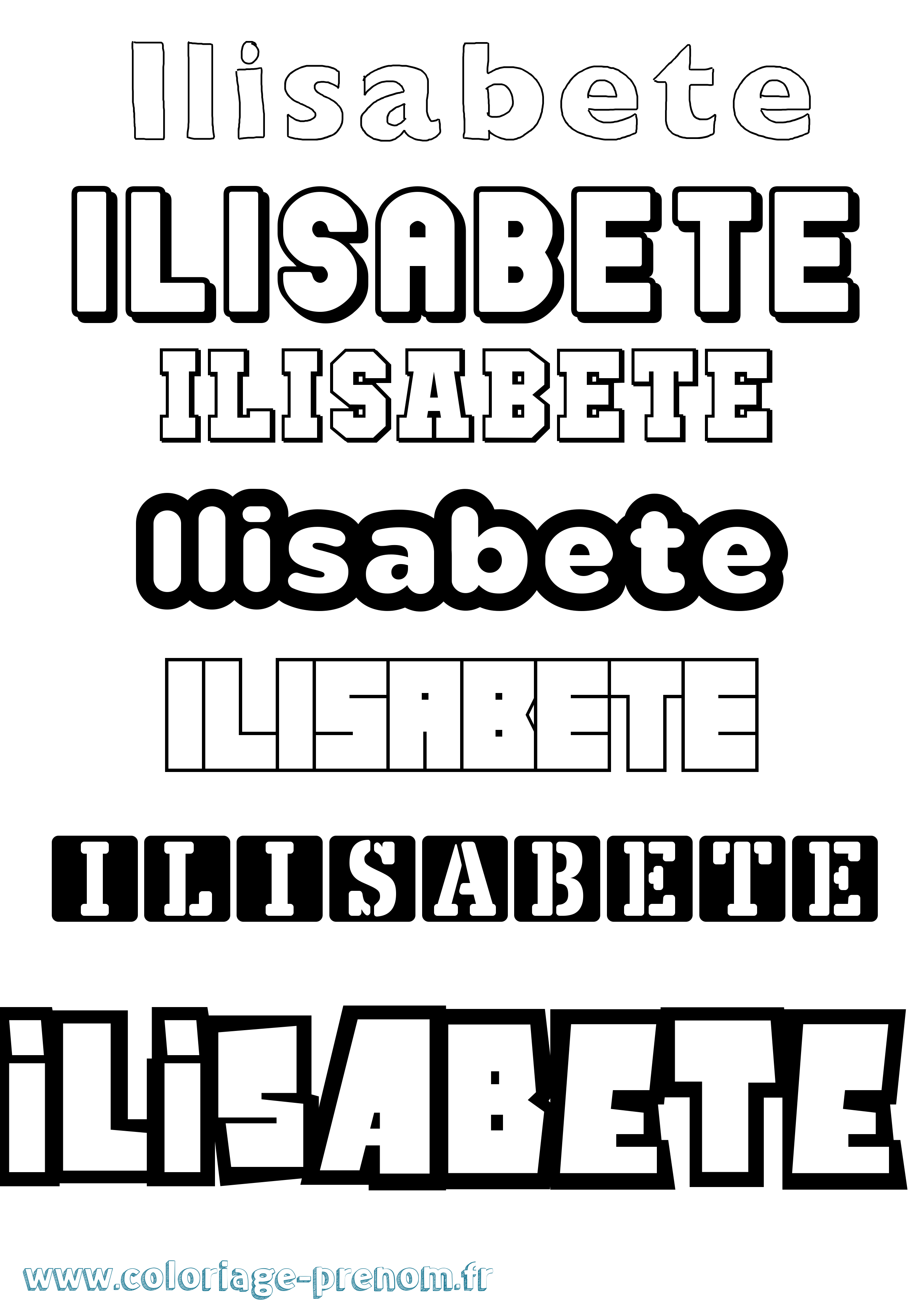 Coloriage Ilisabete Simple Coloriage prénom Ilisabete Simple