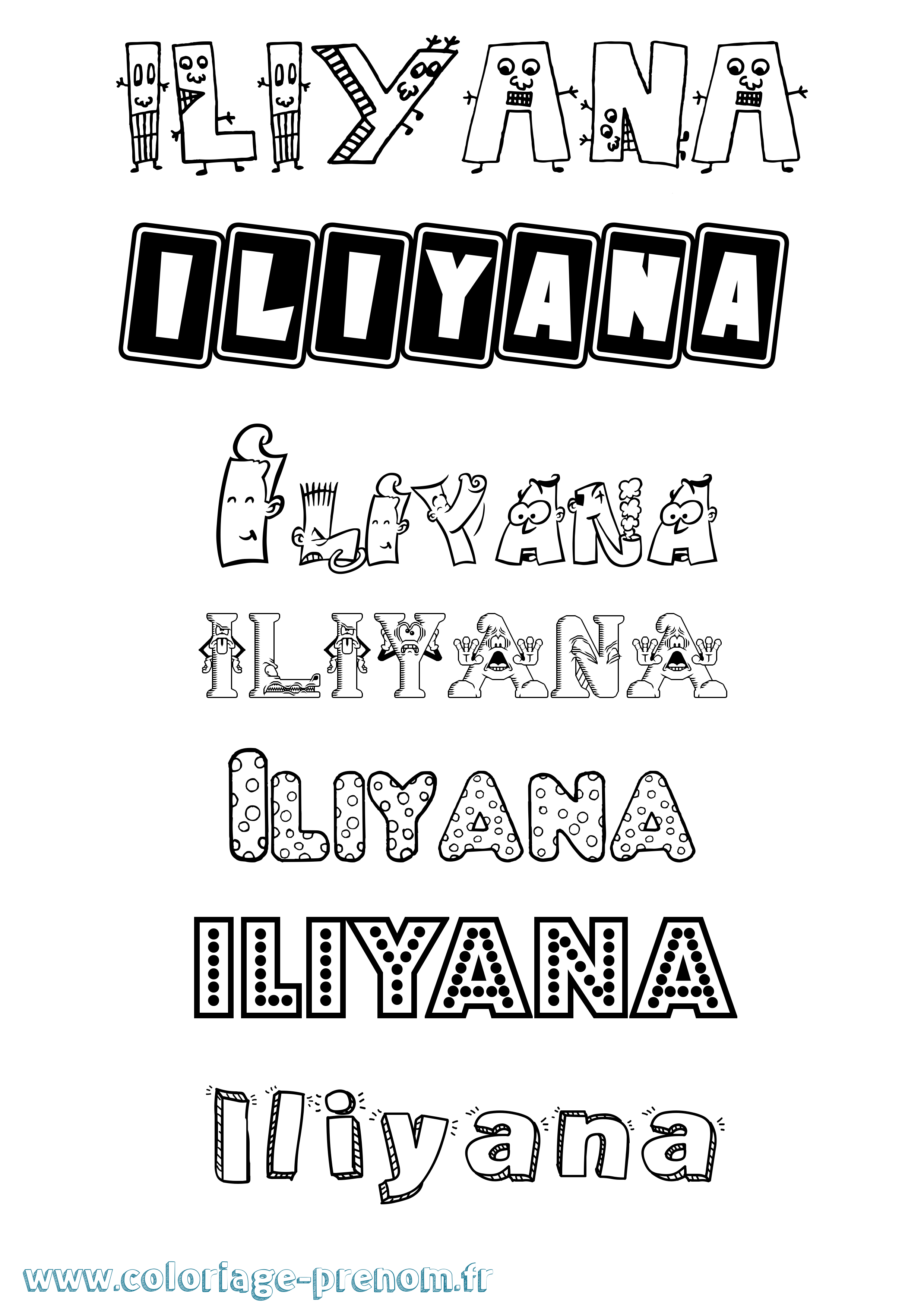 Coloriage Iliyana Fun Coloriage prénom Iliyana Fun
