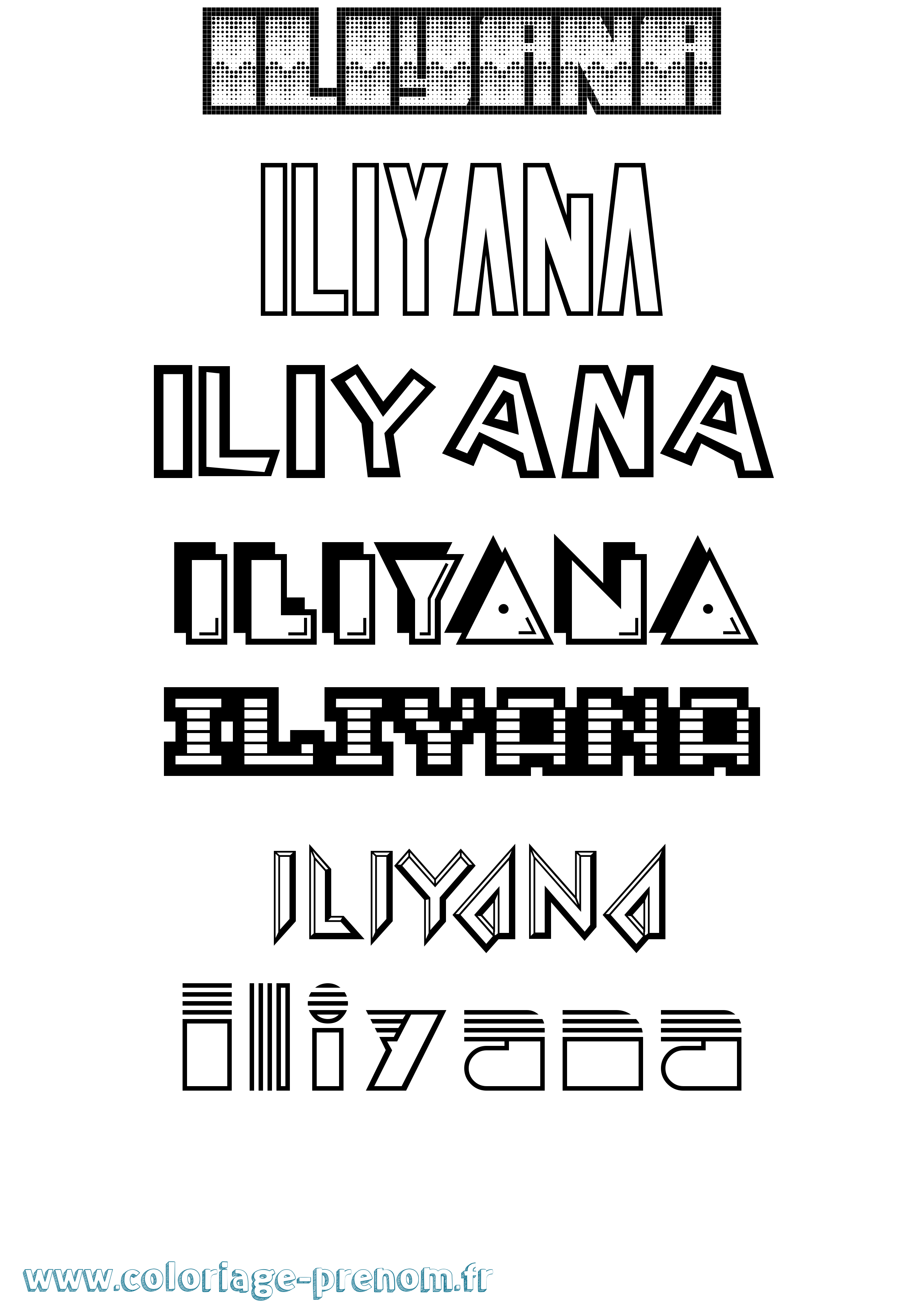 Coloriage Iliyana Jeux Vidéos Coloriage prénom Iliyana Jeux Vidéos