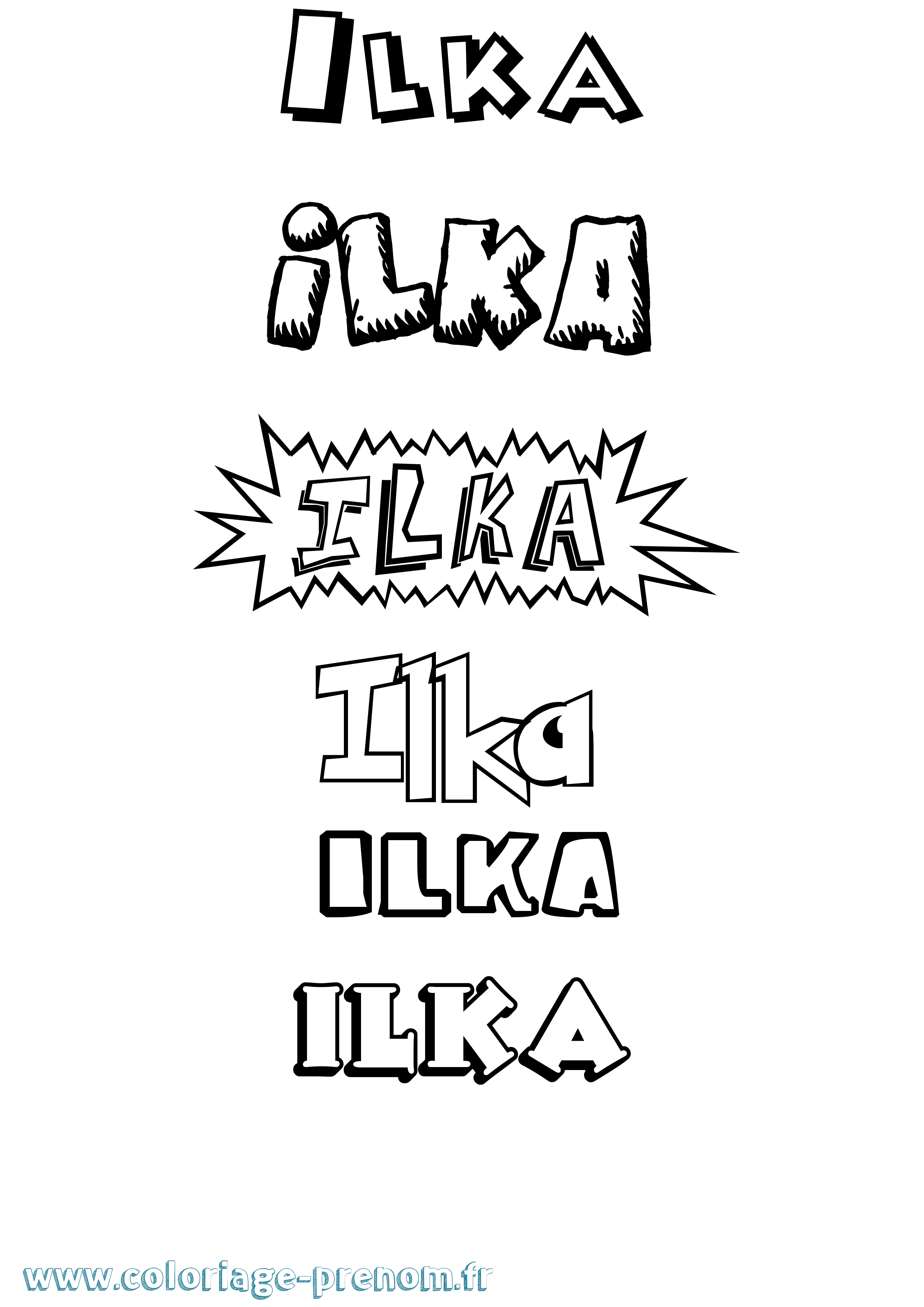 Coloriage Ilka Dessin Animé Coloriage prénom Ilka Dessin Animé