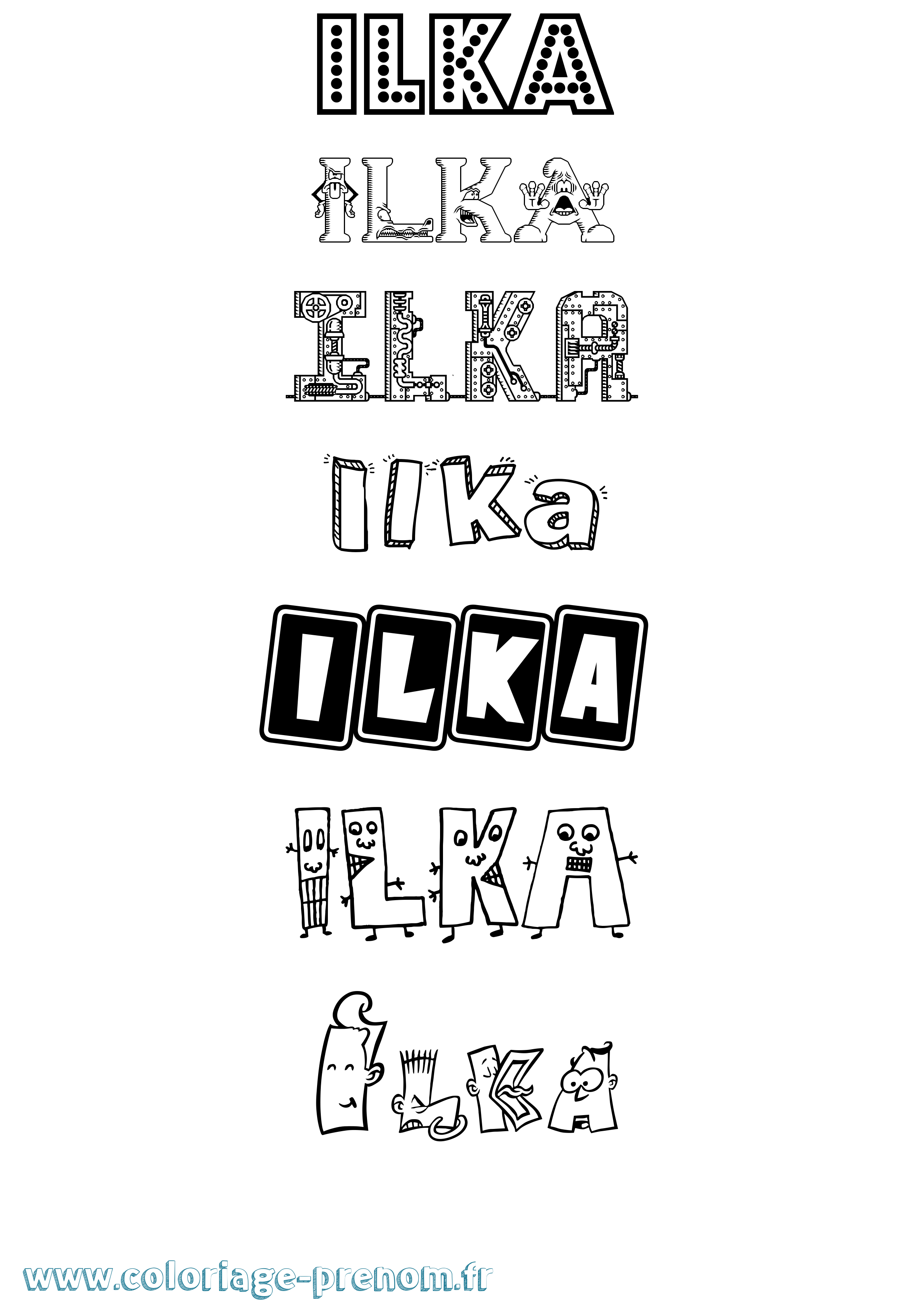 Coloriage Ilka Fun Coloriage prénom Ilka Fun