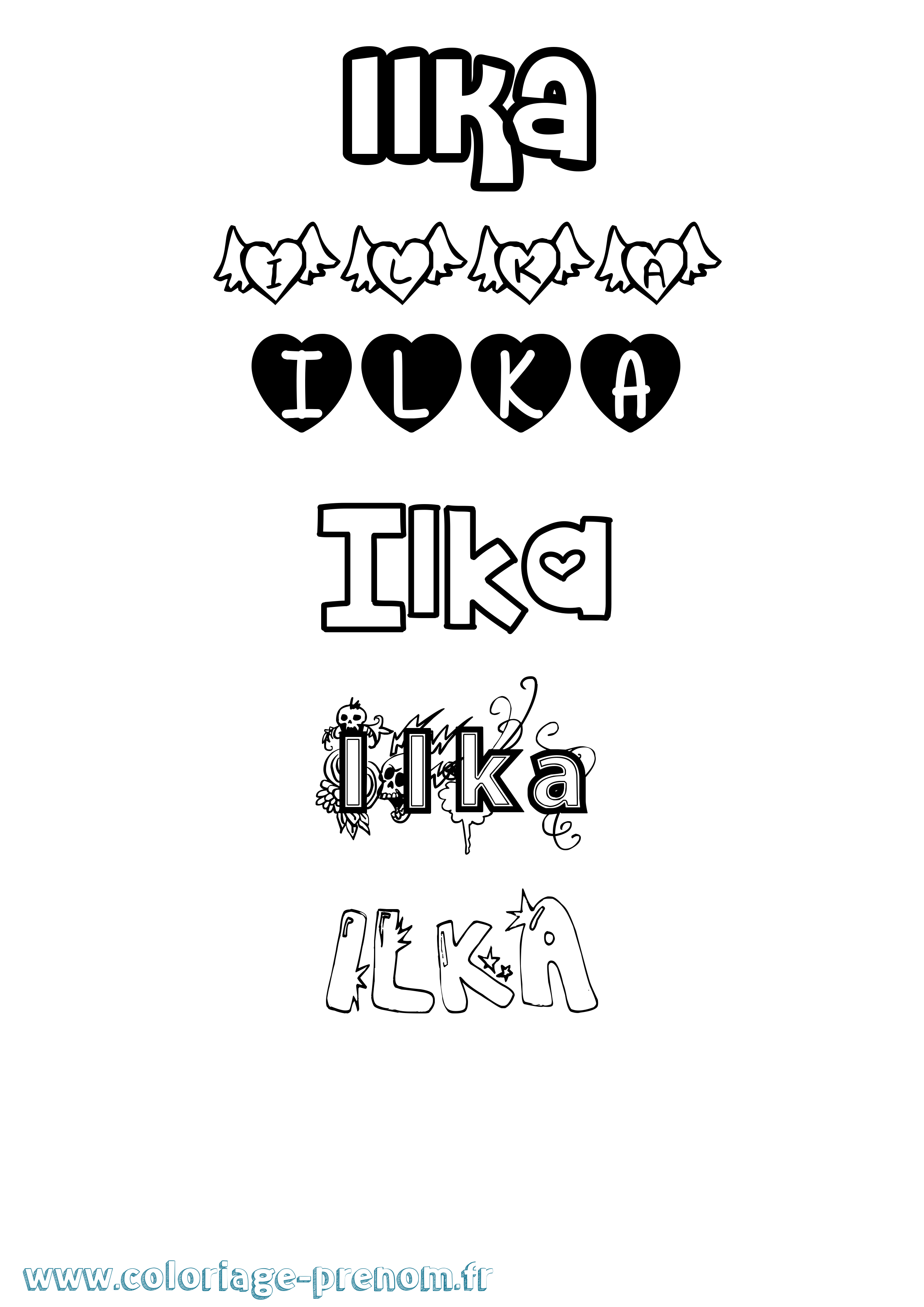 Coloriage Ilka Girly Coloriage prénom Ilka Girly