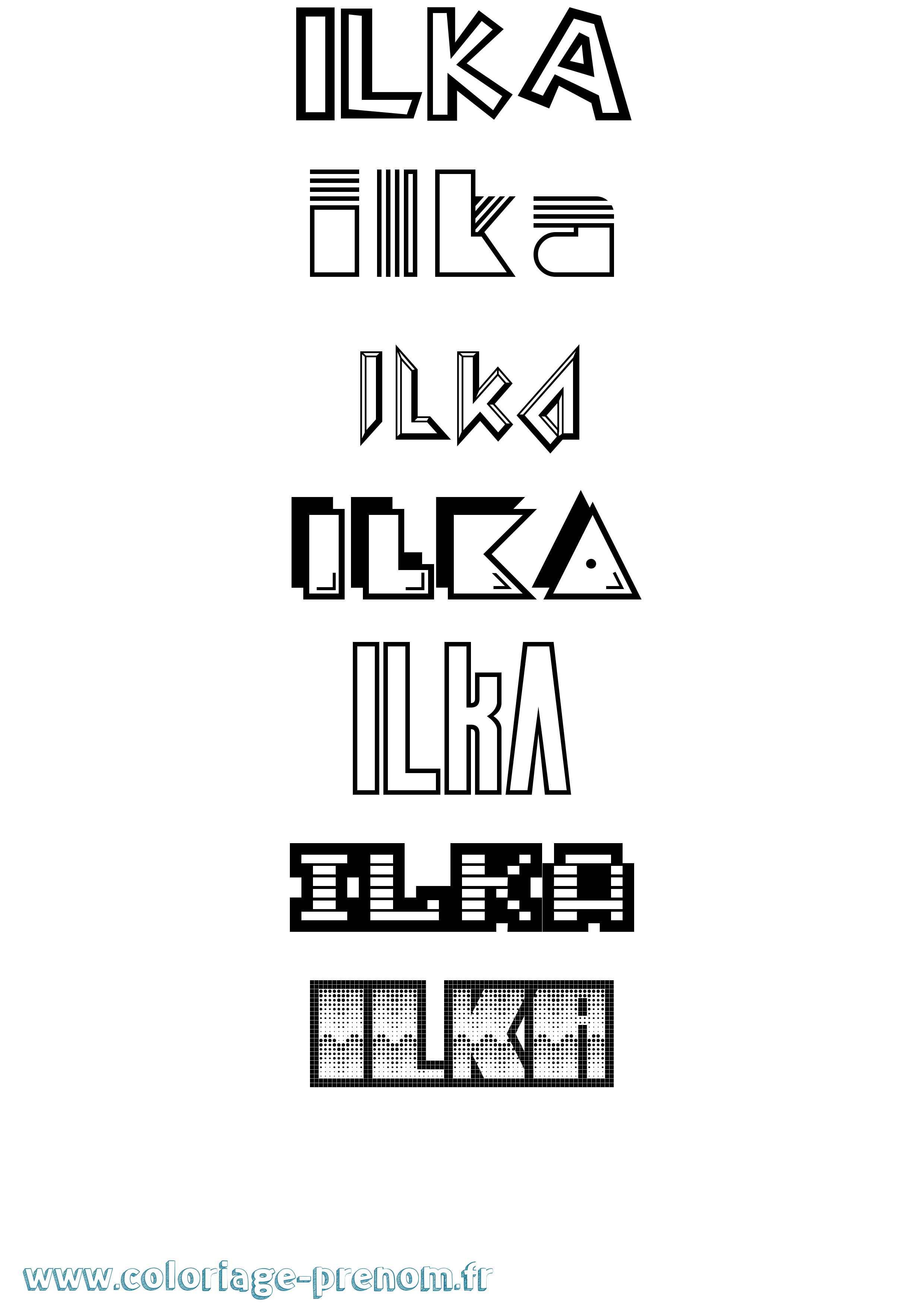 Coloriage Ilka Jeux Vidéos Coloriage prénom Ilka Jeux Vidéos
