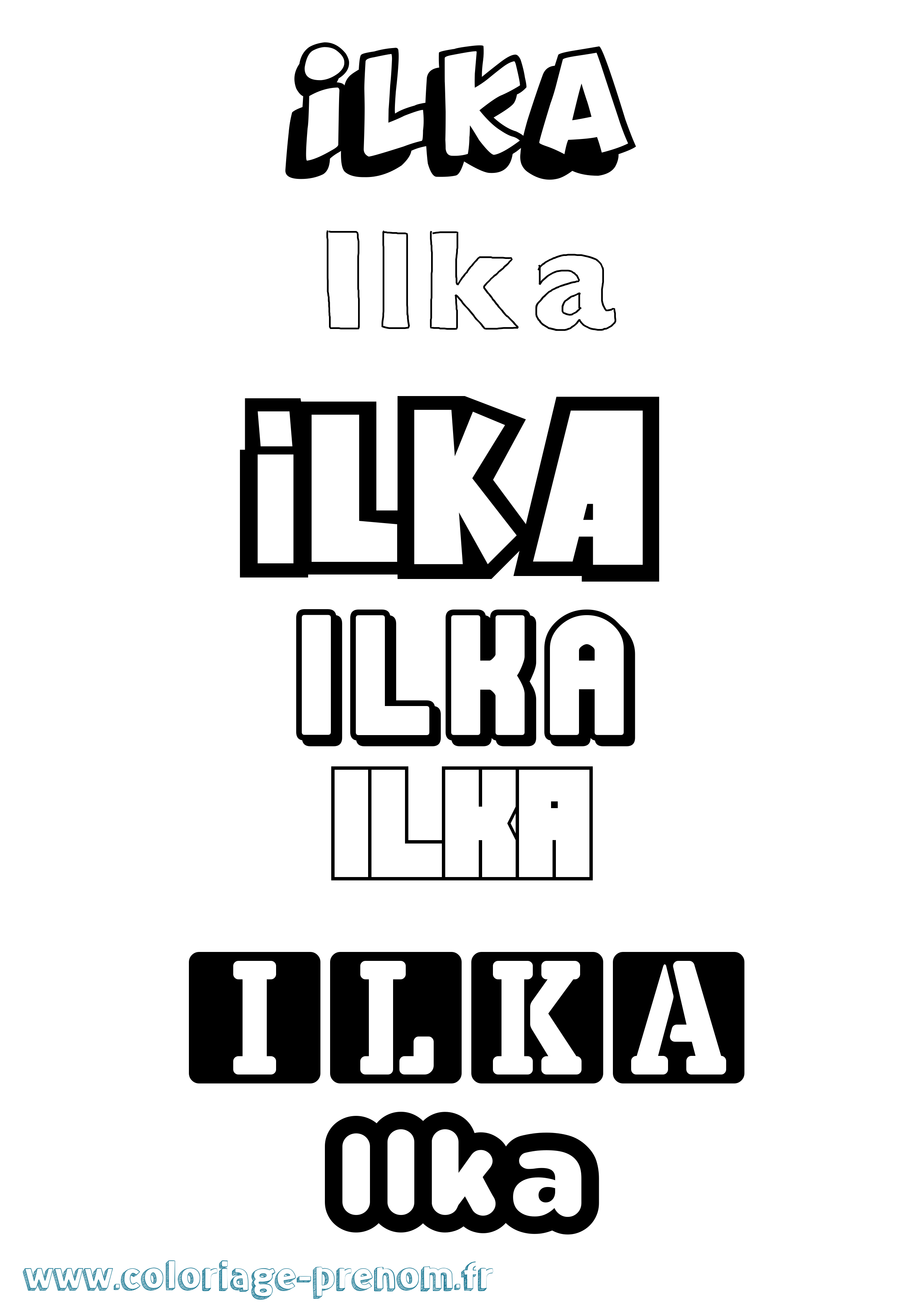 Coloriage Ilka Simple Coloriage prénom Ilka Simple
