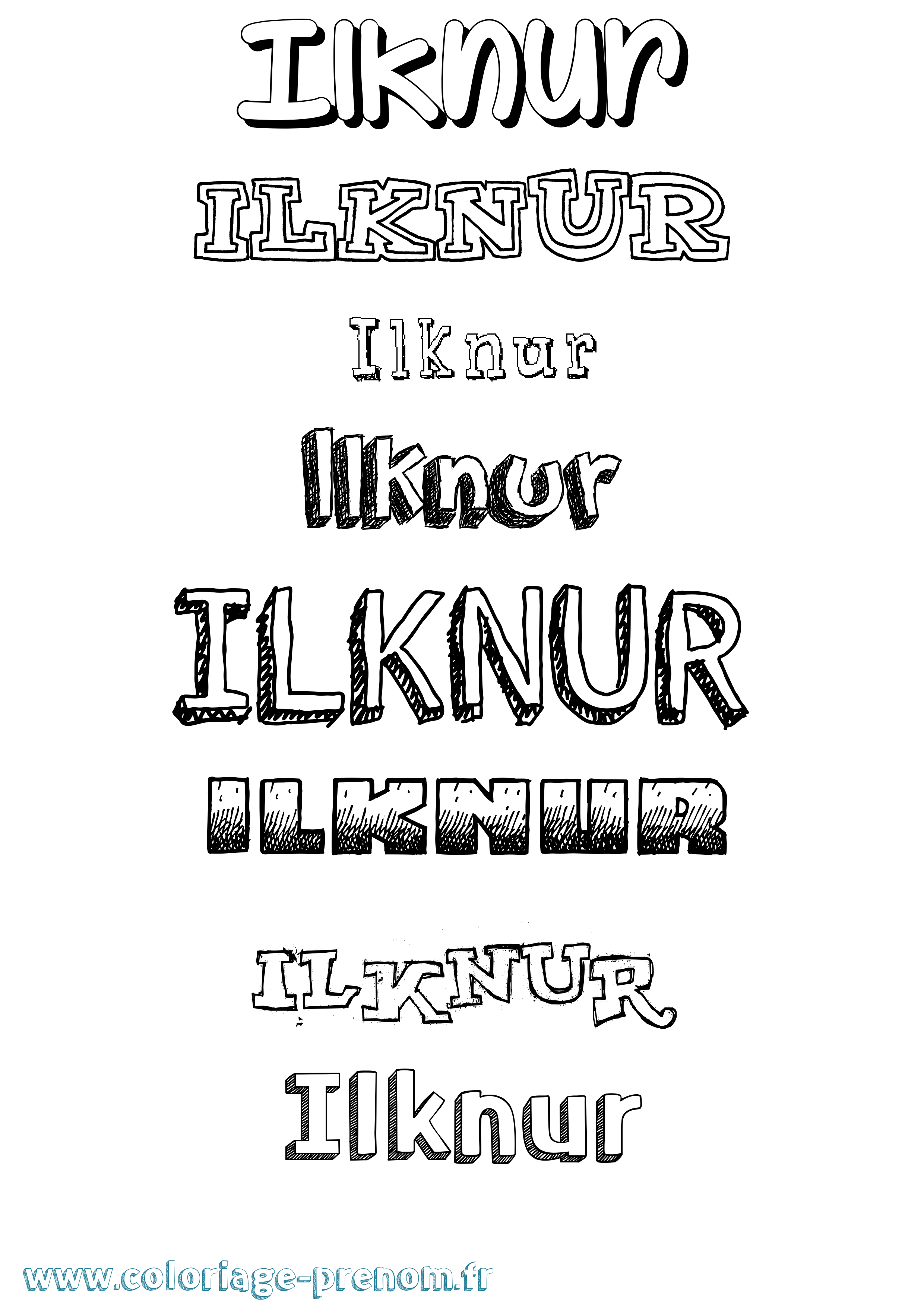 Coloriage Ilknur Dessiné Coloriage prénom Ilknur Dessiné