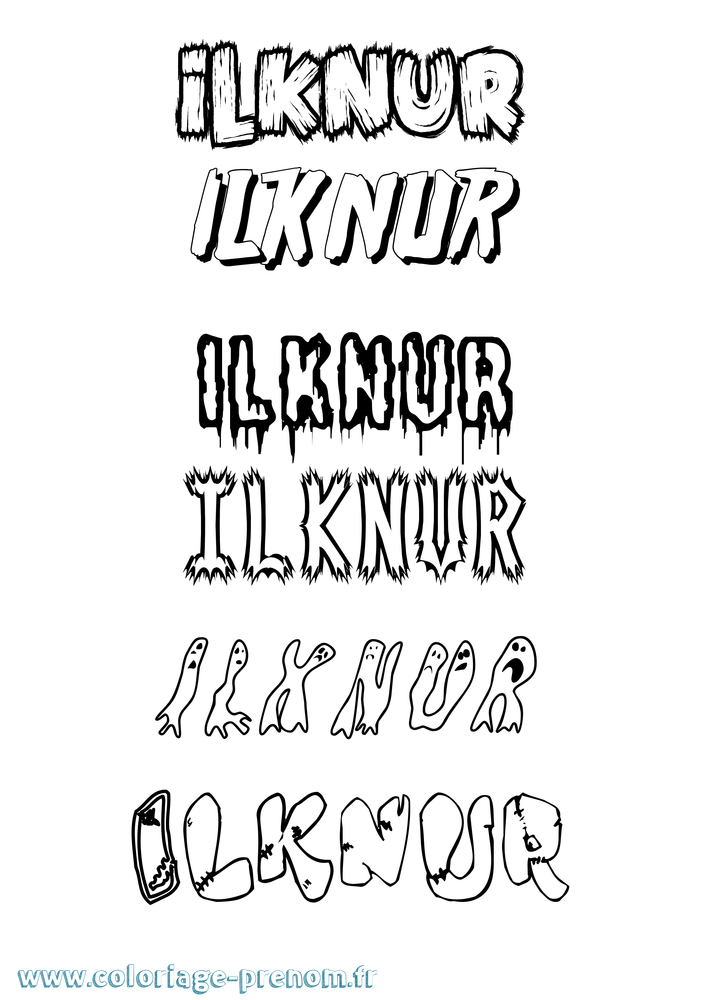 Coloriage Ilknur Frisson Coloriage prénom Ilknur Frisson