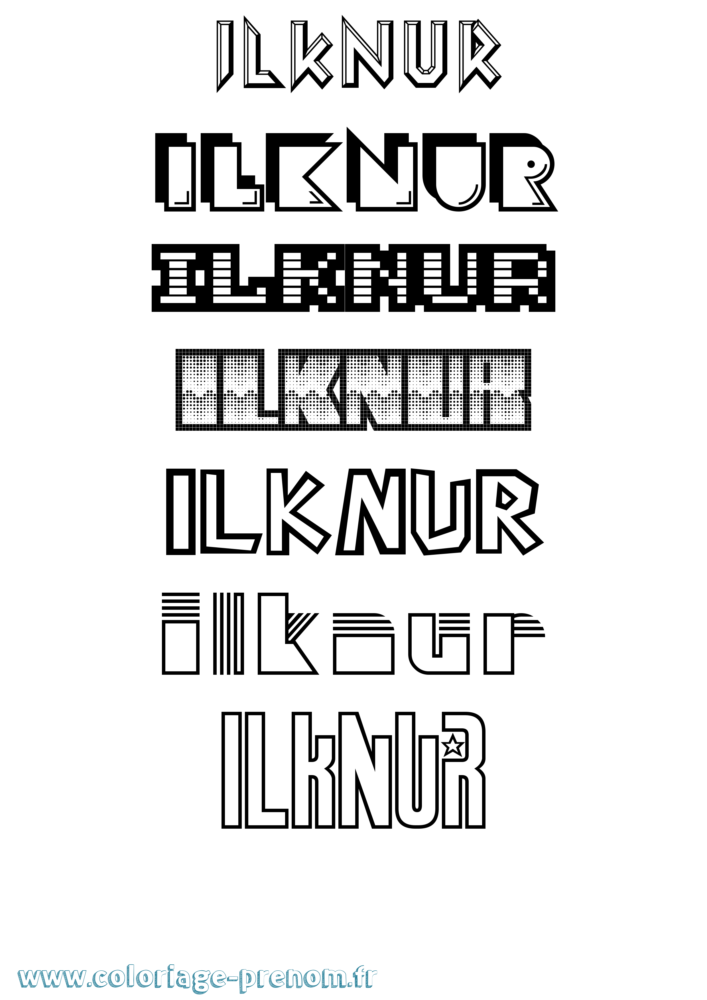 Coloriage Ilknur Jeux Vidéos Coloriage prénom Ilknur Jeux Vidéos