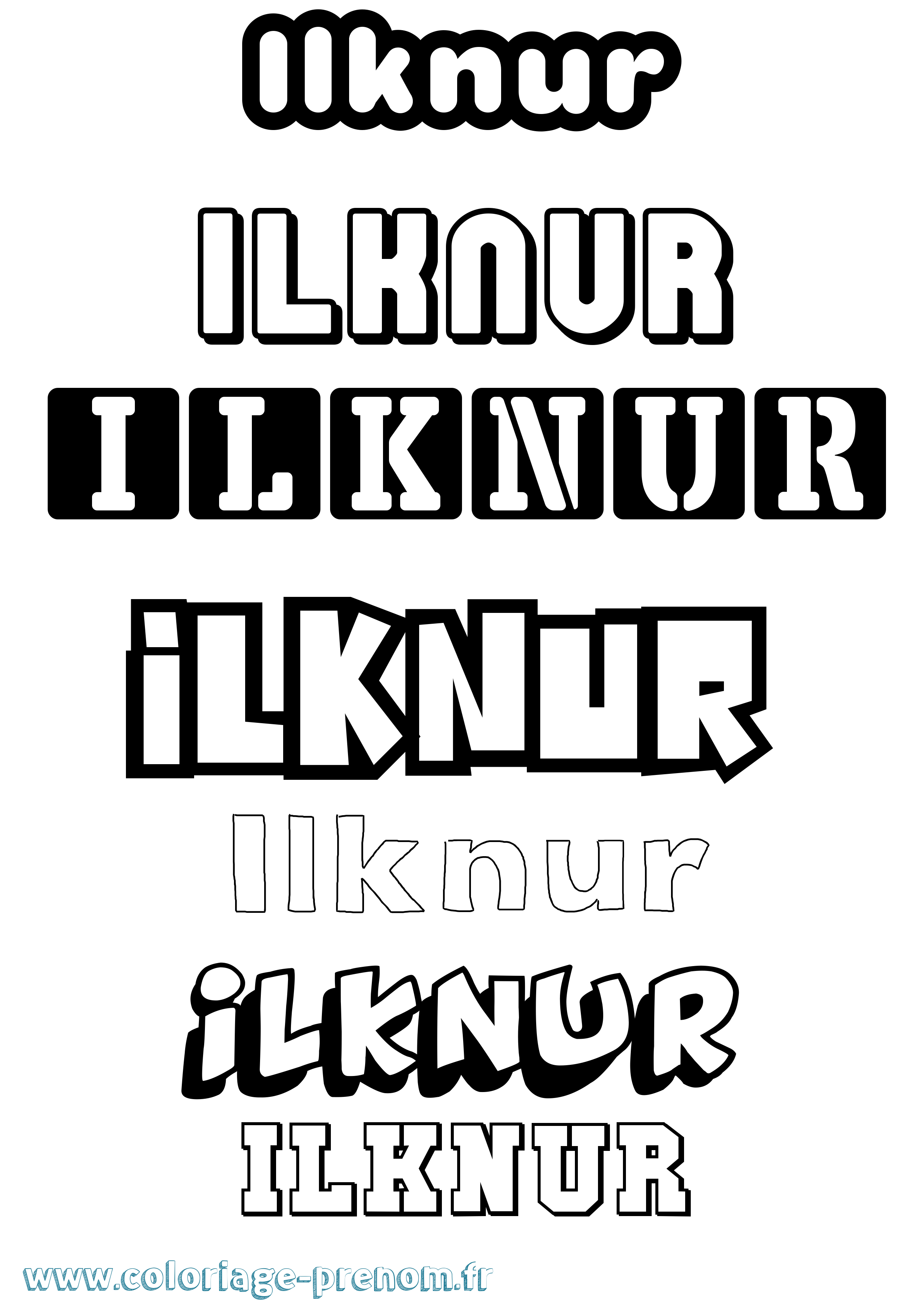 Coloriage Ilknur Simple Coloriage prénom Ilknur Simple