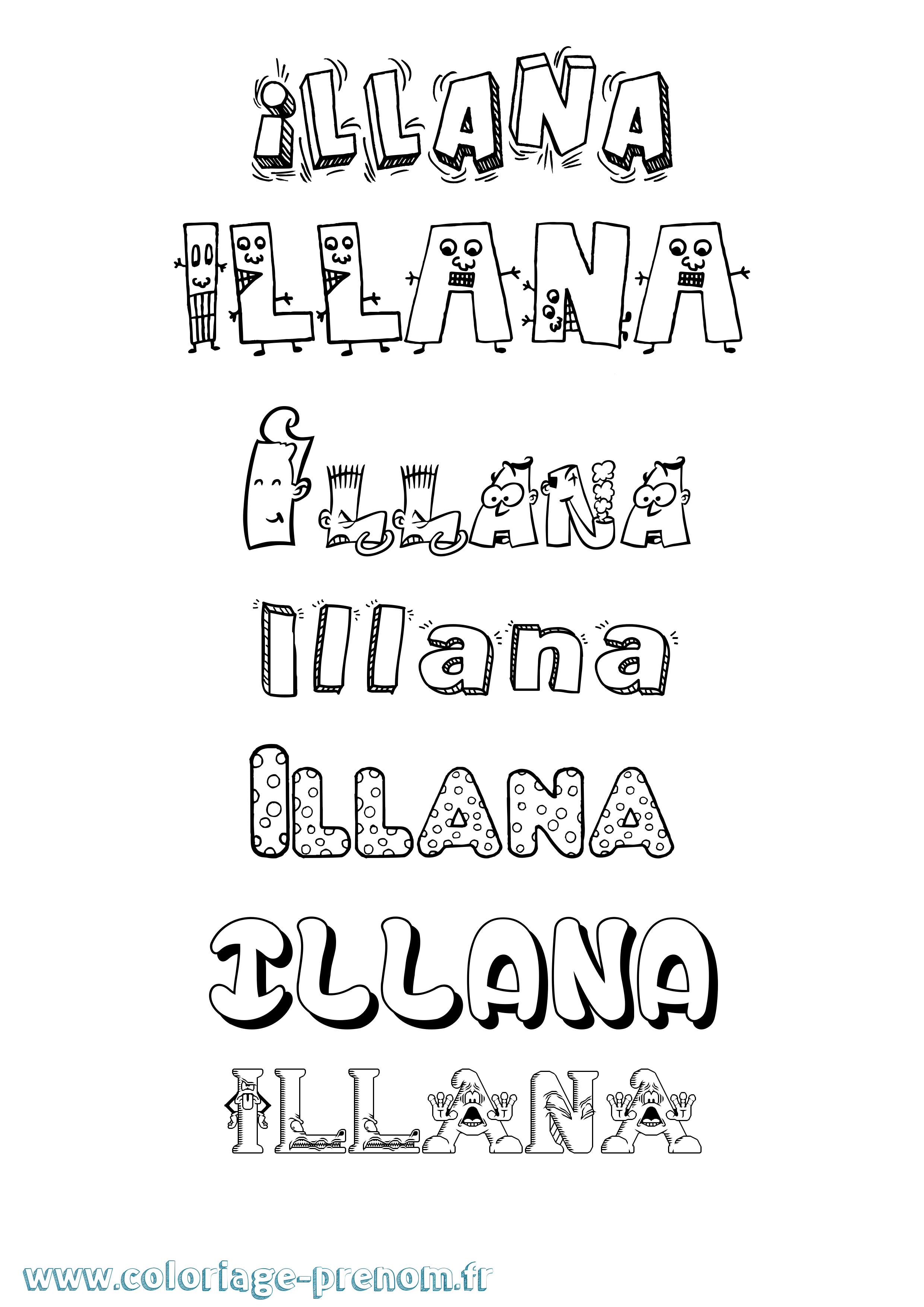 Coloriage Illana Fun Coloriage prénom Illana Fun