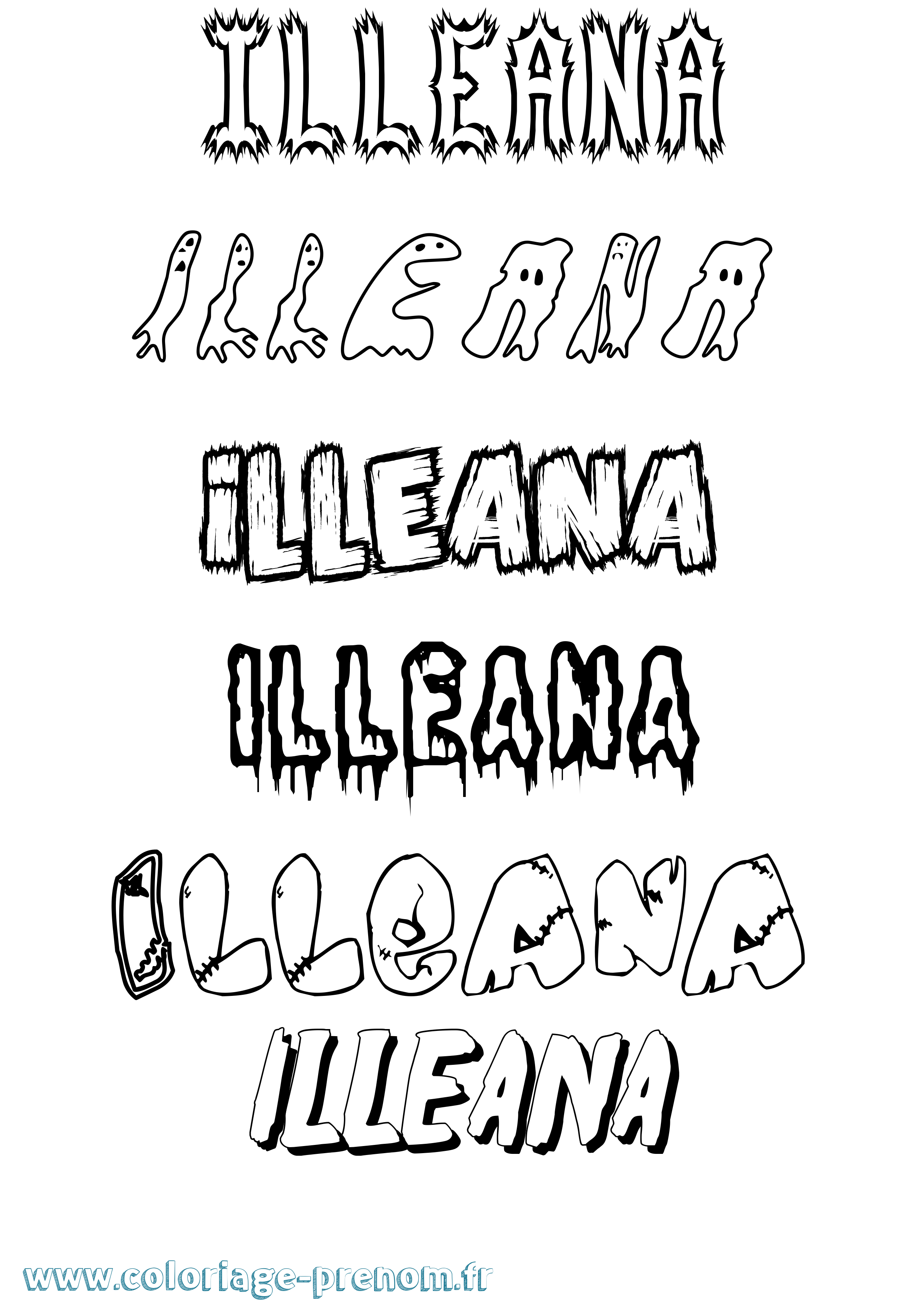 Coloriage Illeana Frisson Coloriage prénom Illeana Frisson