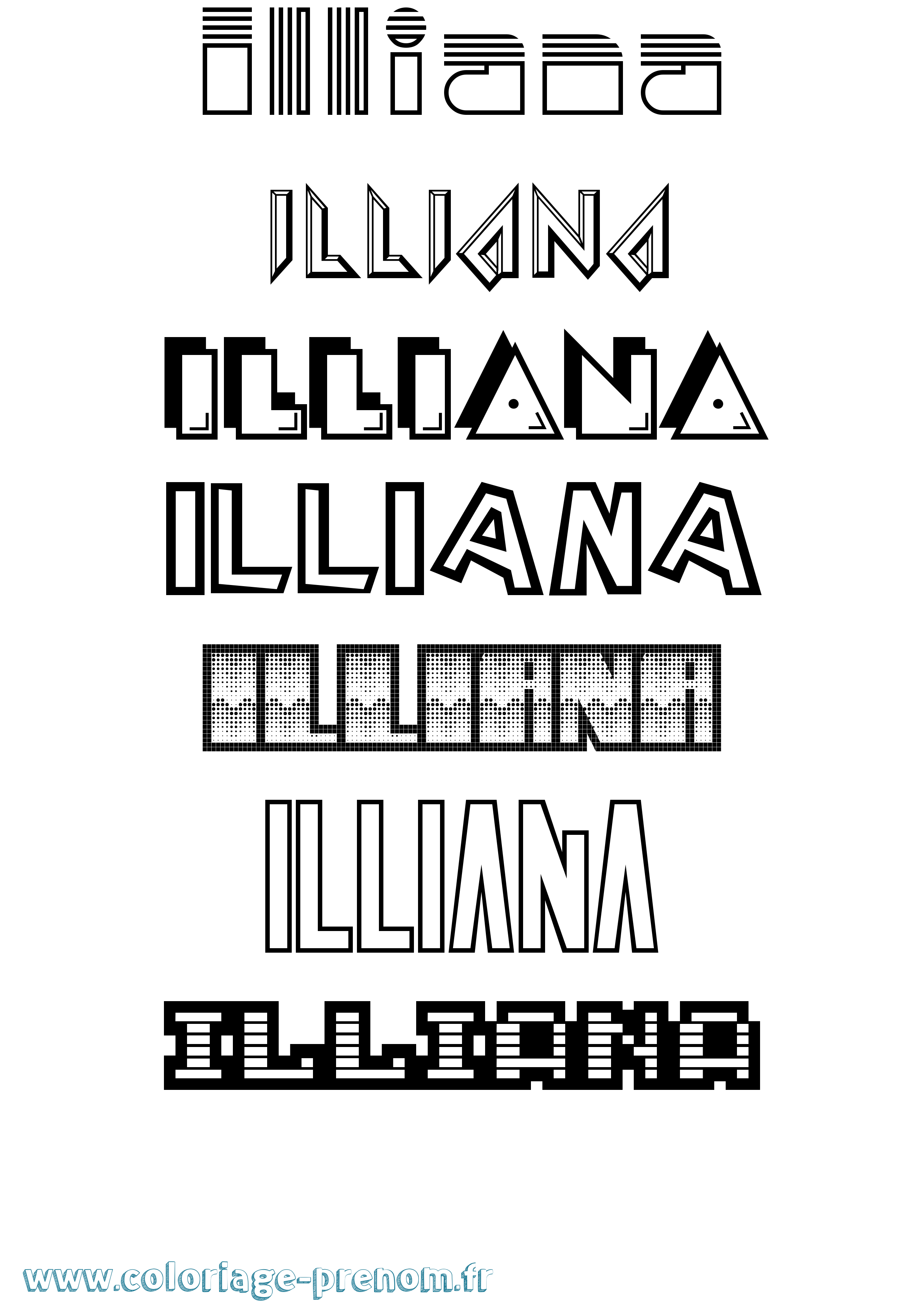 Coloriage Illiana Jeux Vidéos Coloriage prénom Illiana Jeux Vidéos