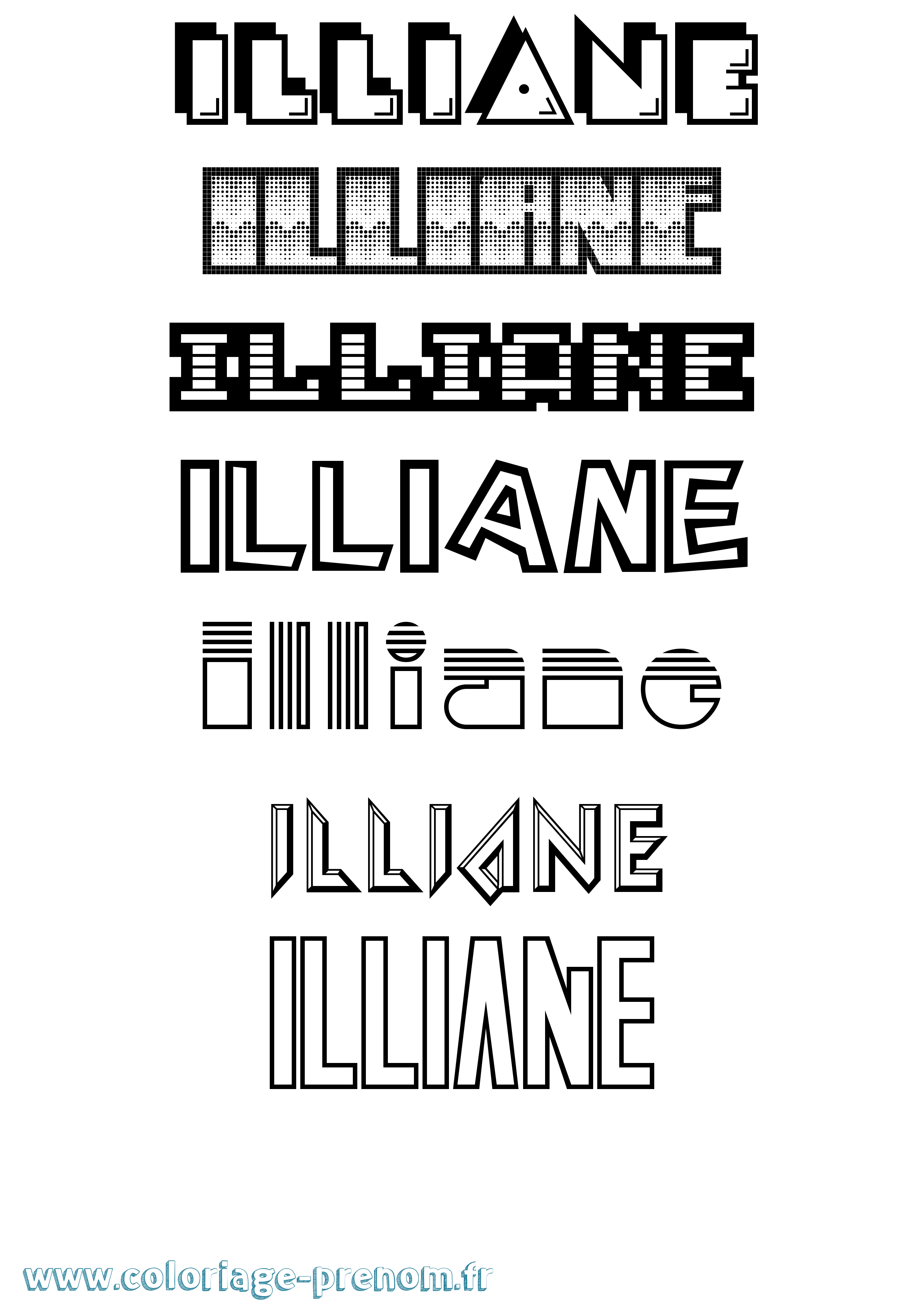 Coloriage Illiane Jeux Vidéos Coloriage prénom Illiane Jeux Vidéos