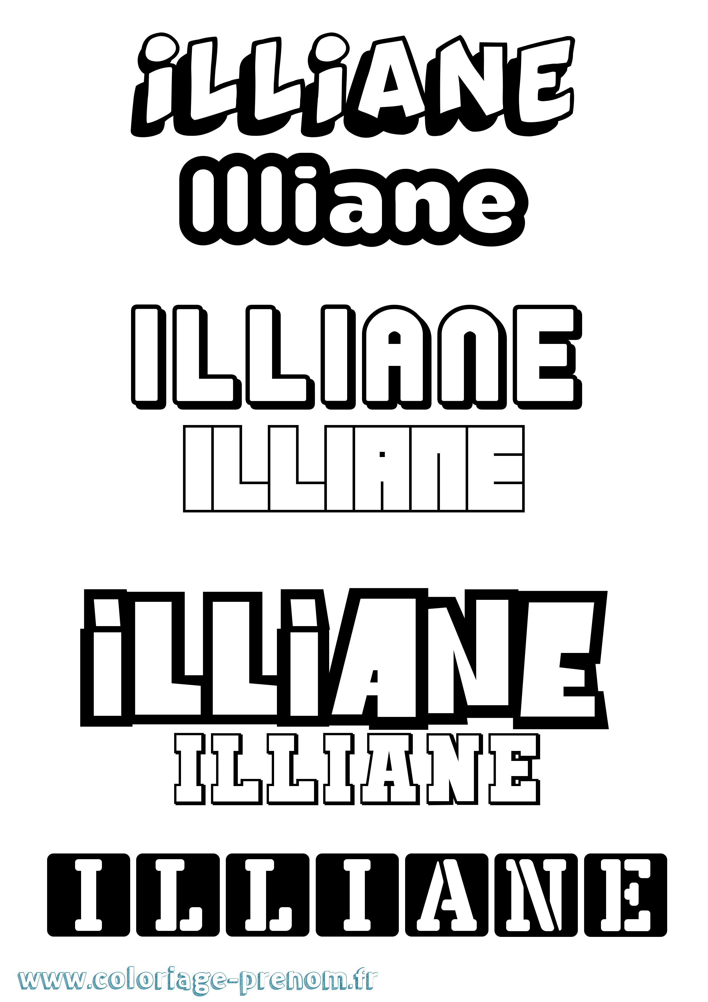 Coloriage Illiane Simple Coloriage prénom Illiane Simple