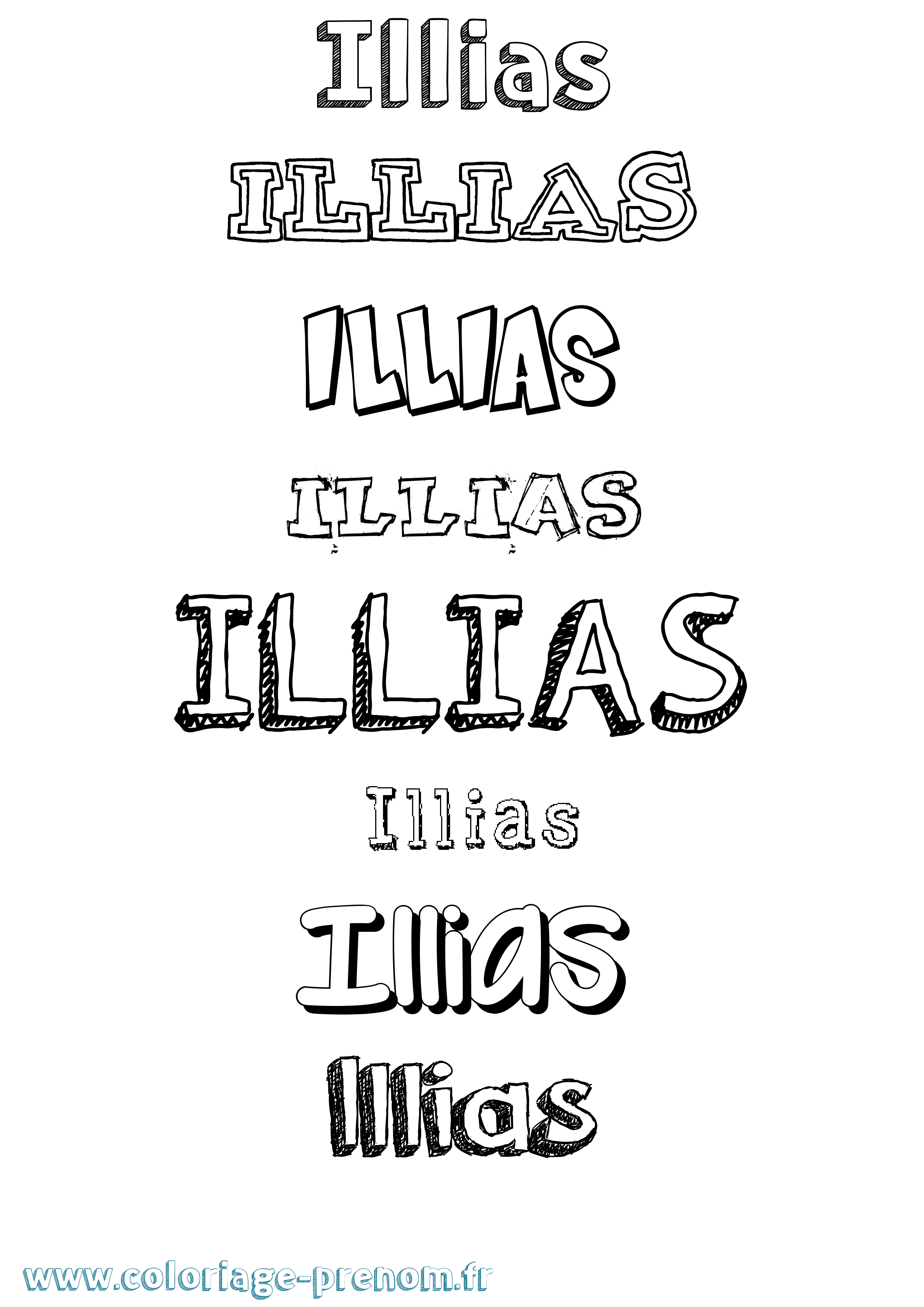 Coloriage Illias Dessiné Coloriage prénom Illias Dessiné