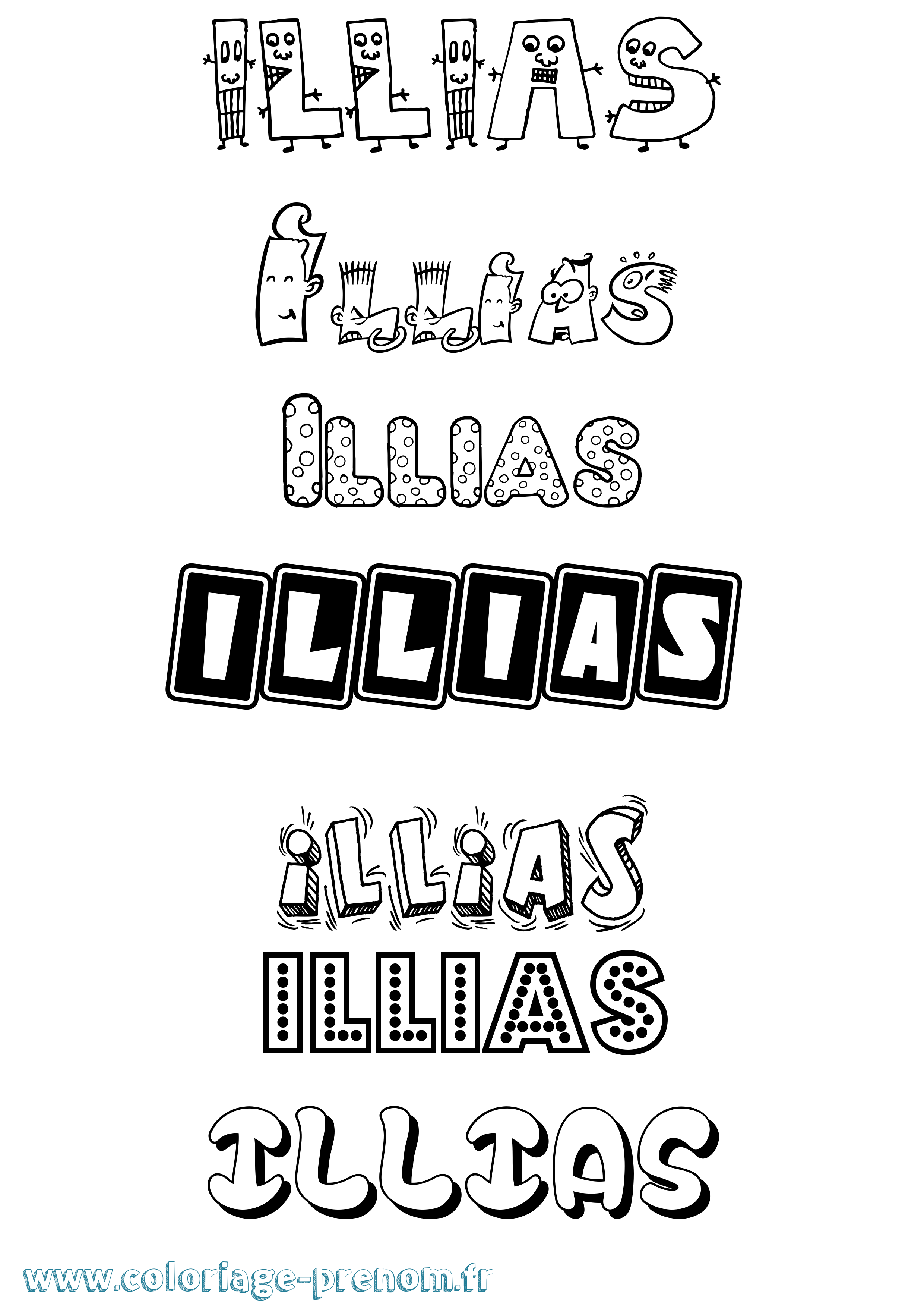 Coloriage Illias Fun Coloriage prénom Illias Fun