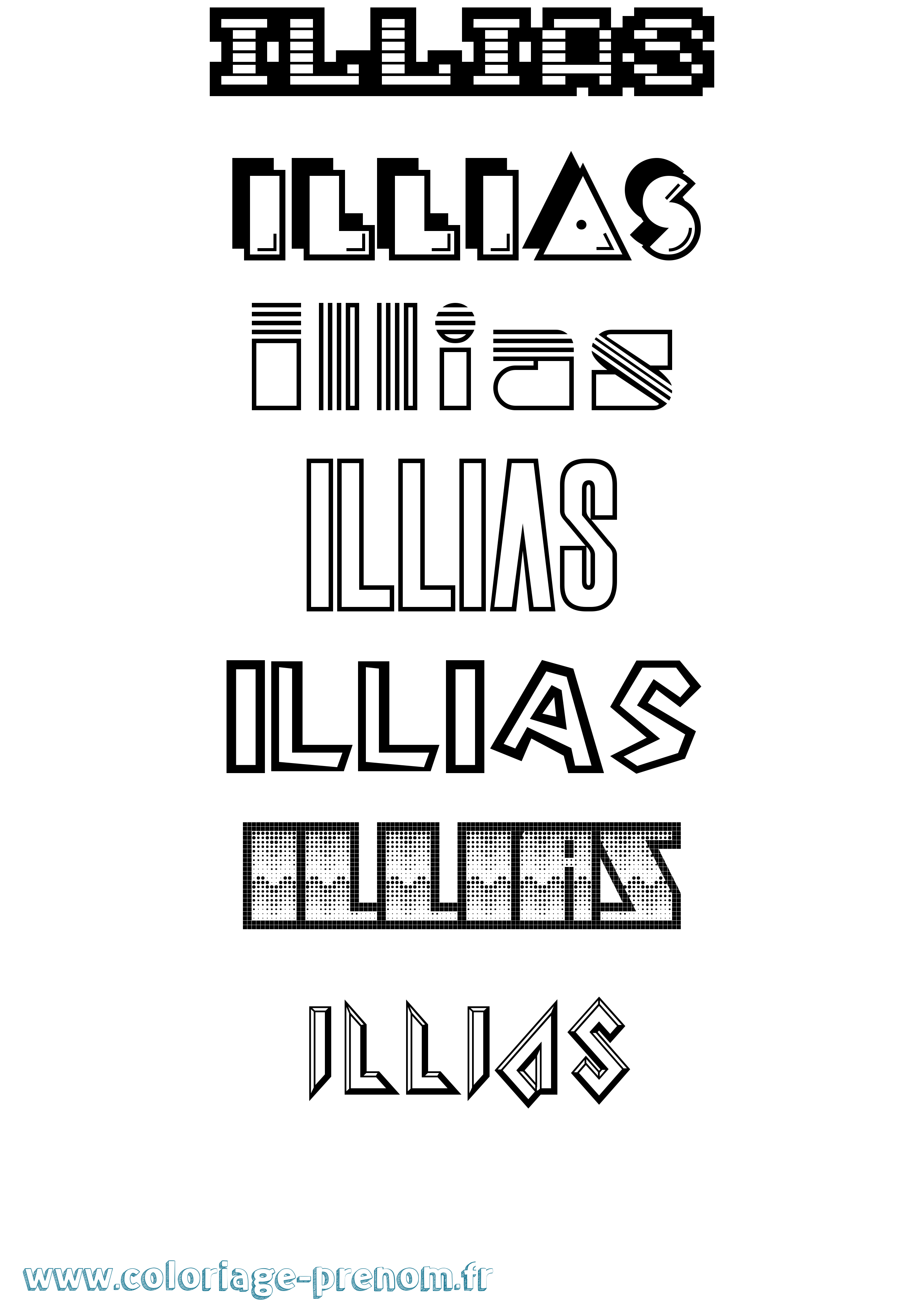 Coloriage Illias Jeux Vidéos Coloriage prénom Illias Jeux Vidéos