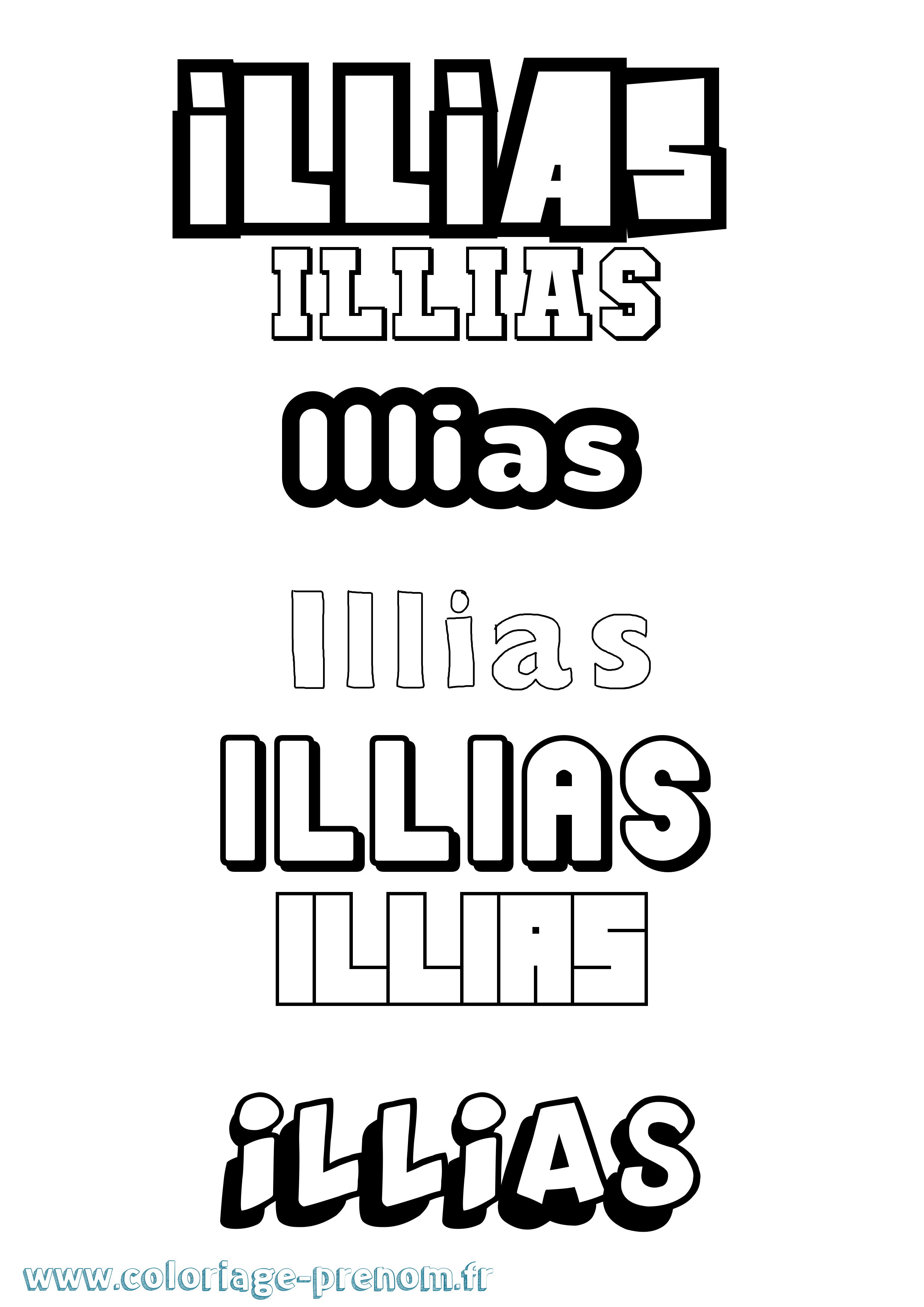 Coloriage Illias Simple Coloriage prénom Illias Simple