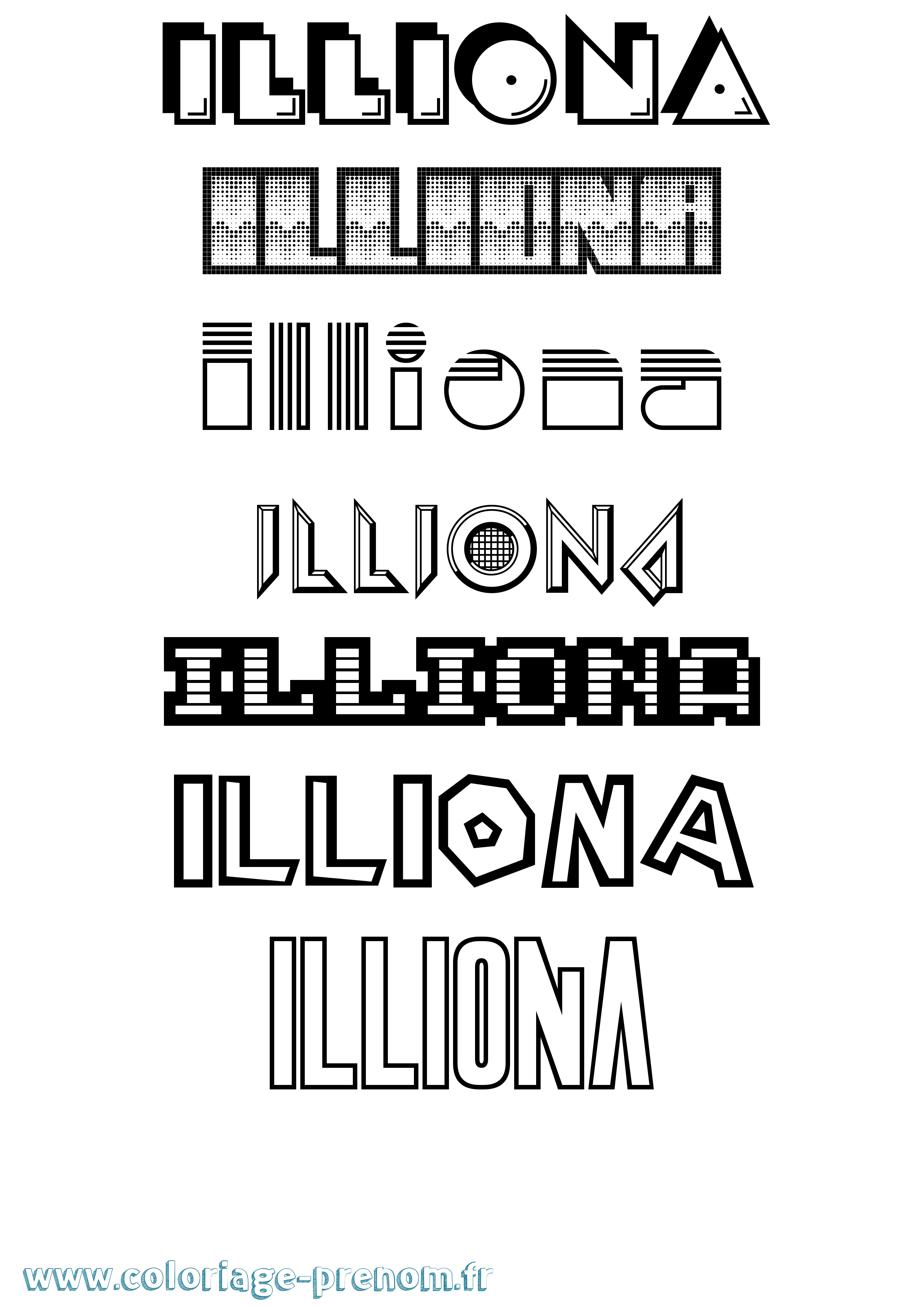 Coloriage Illiona Jeux Vidéos Coloriage prénom Illiona Jeux Vidéos