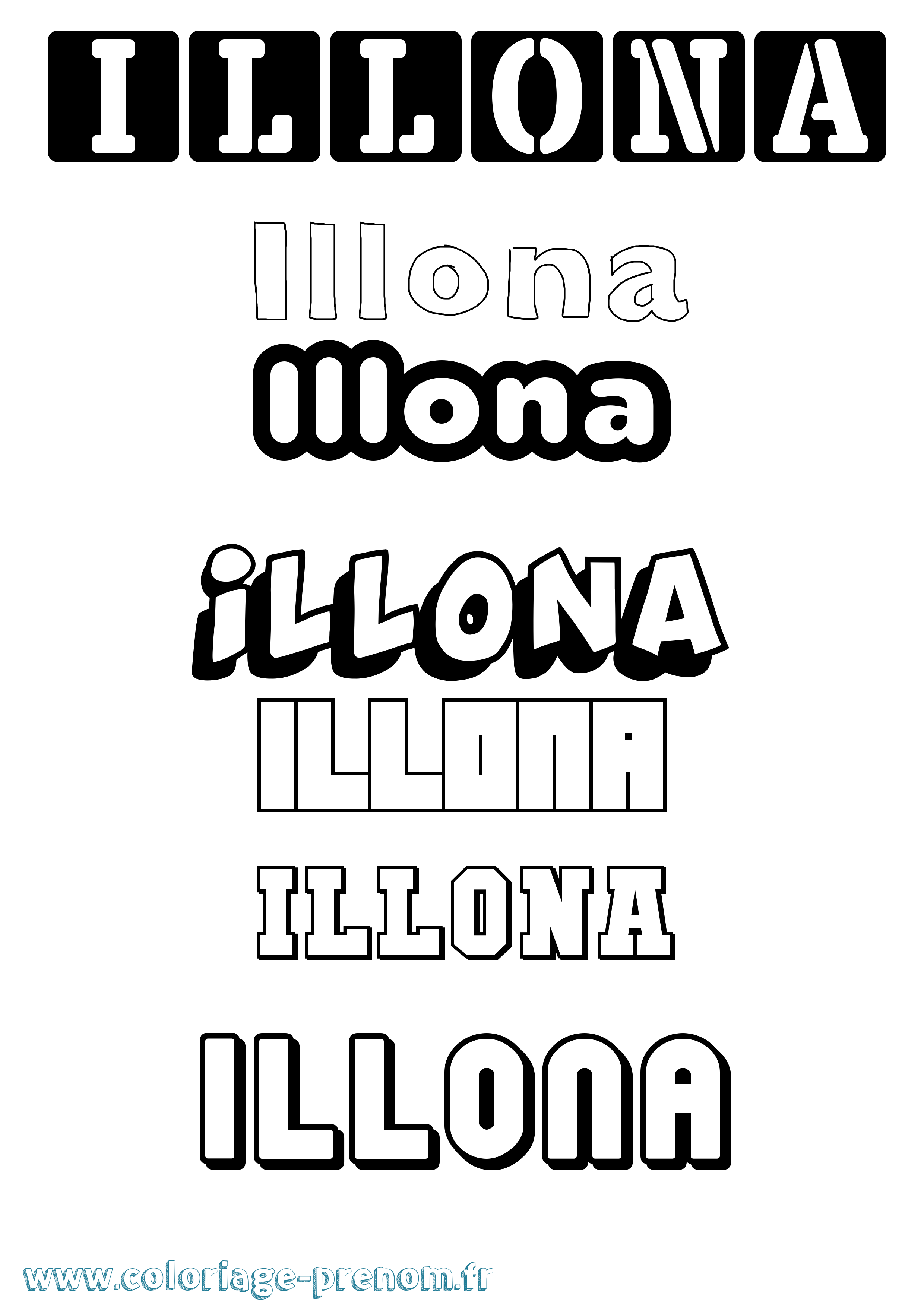 Coloriage Illona Simple Coloriage prénom Illona Simple