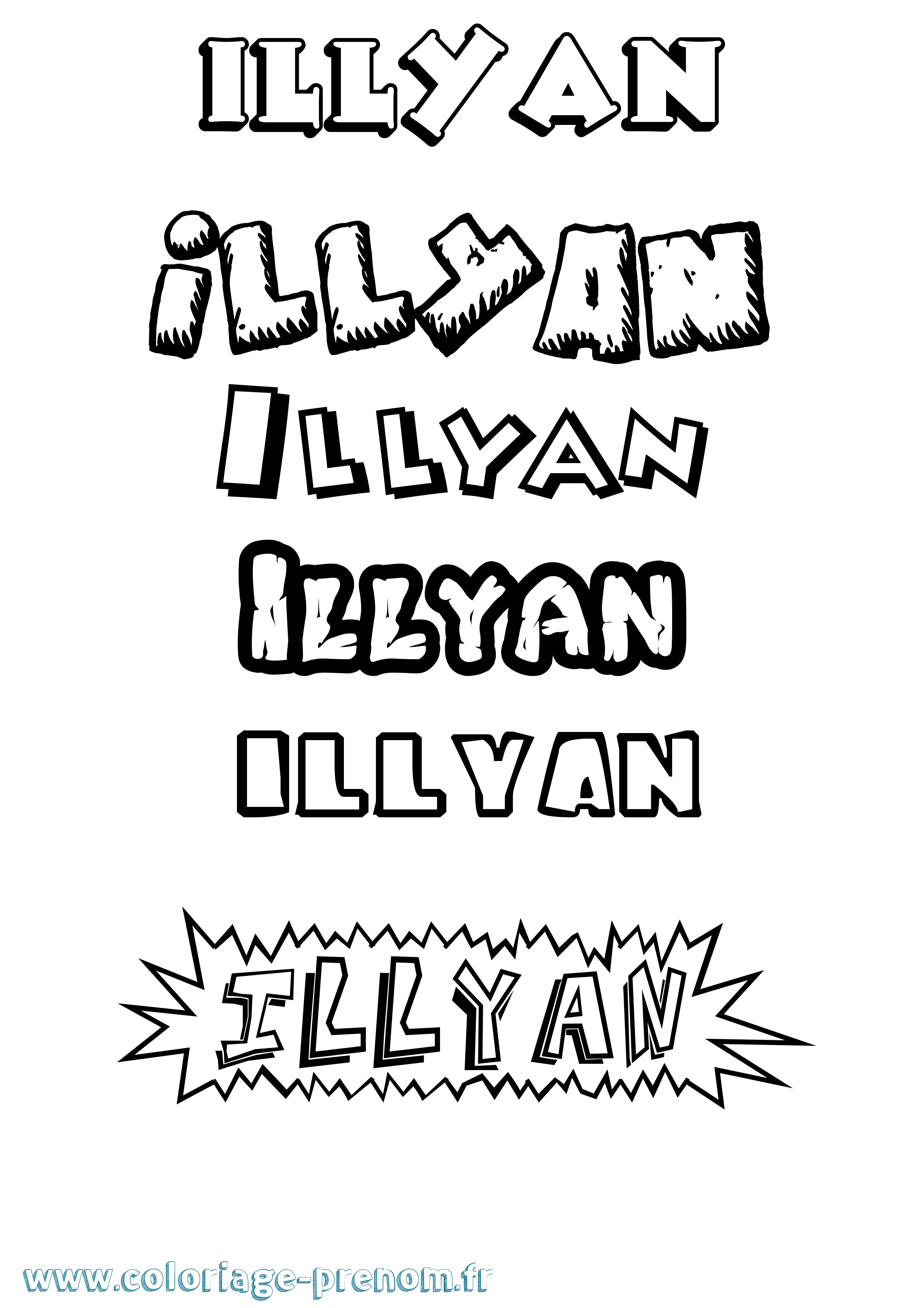 Coloriage Illyan Dessin Animé Coloriage prénom Illyan Dessin Animé