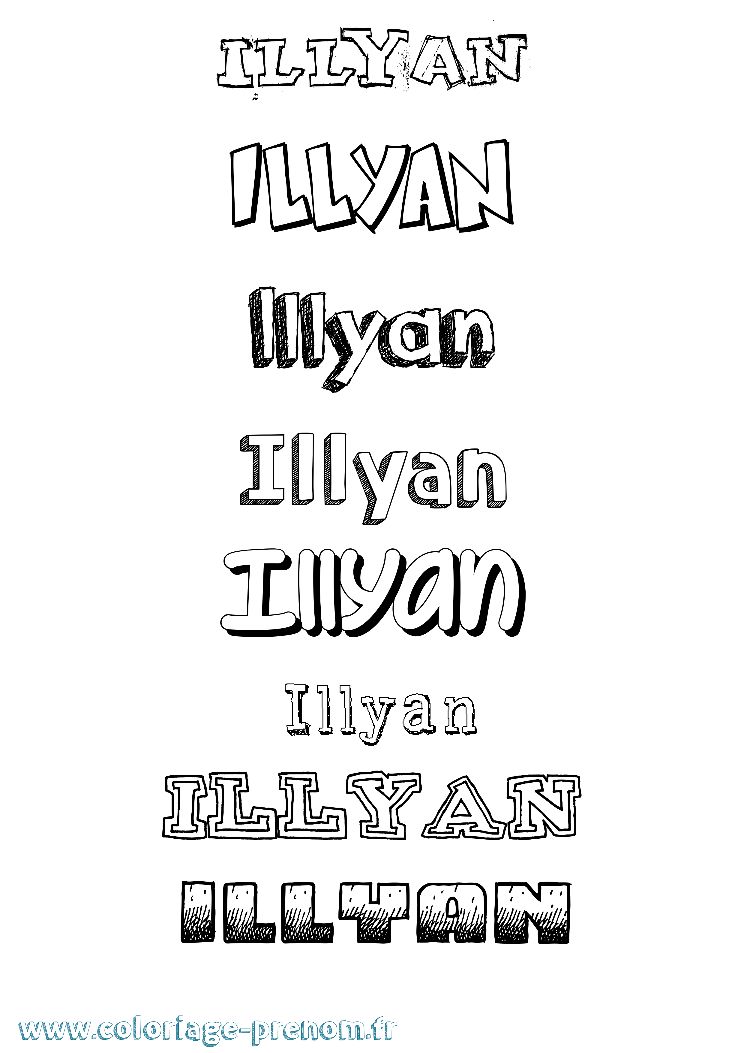 Coloriage Illyan Dessiné Coloriage prénom Illyan Dessiné