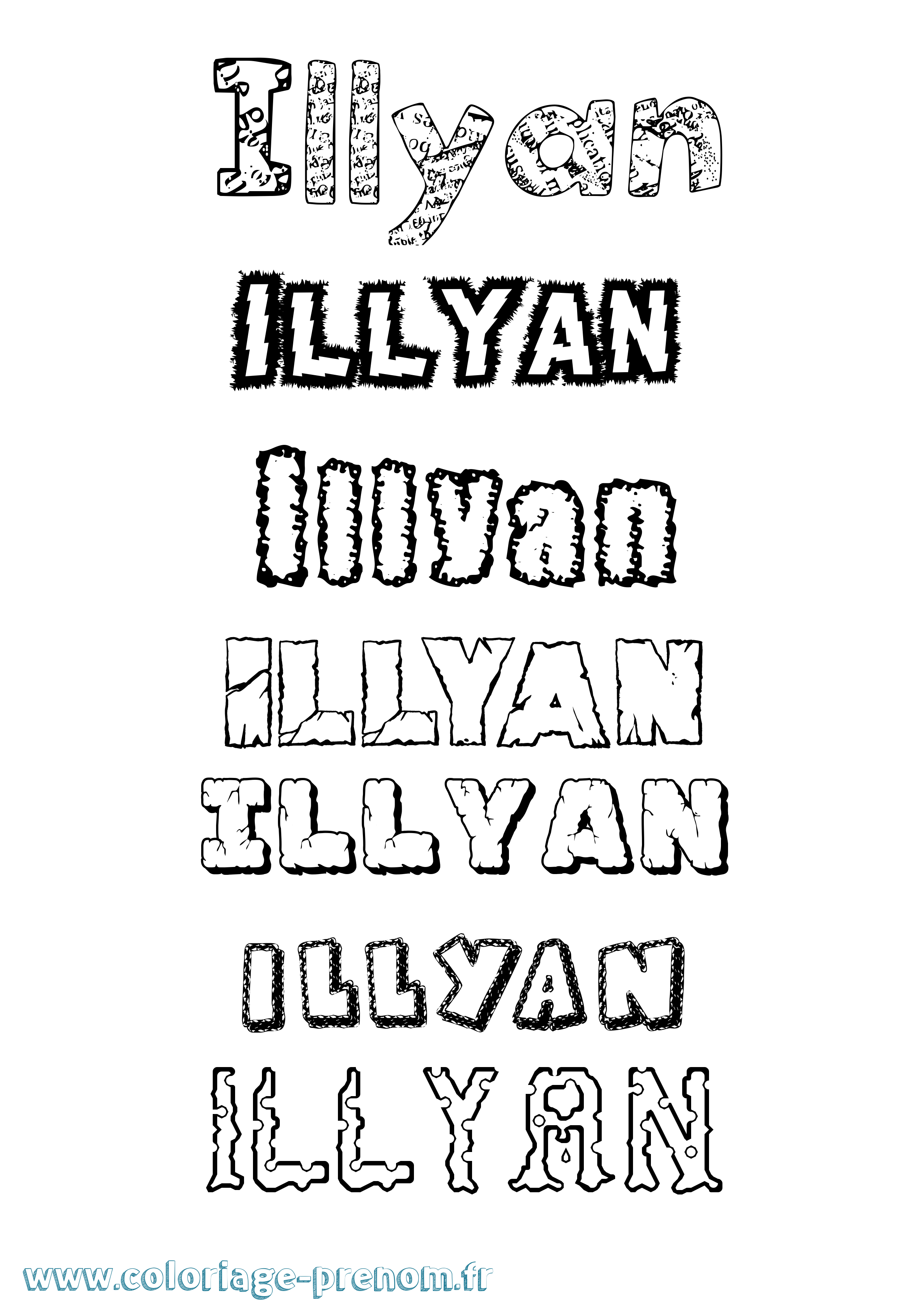 Coloriage Illyan Destructuré Coloriage prénom Illyan Destructuré
