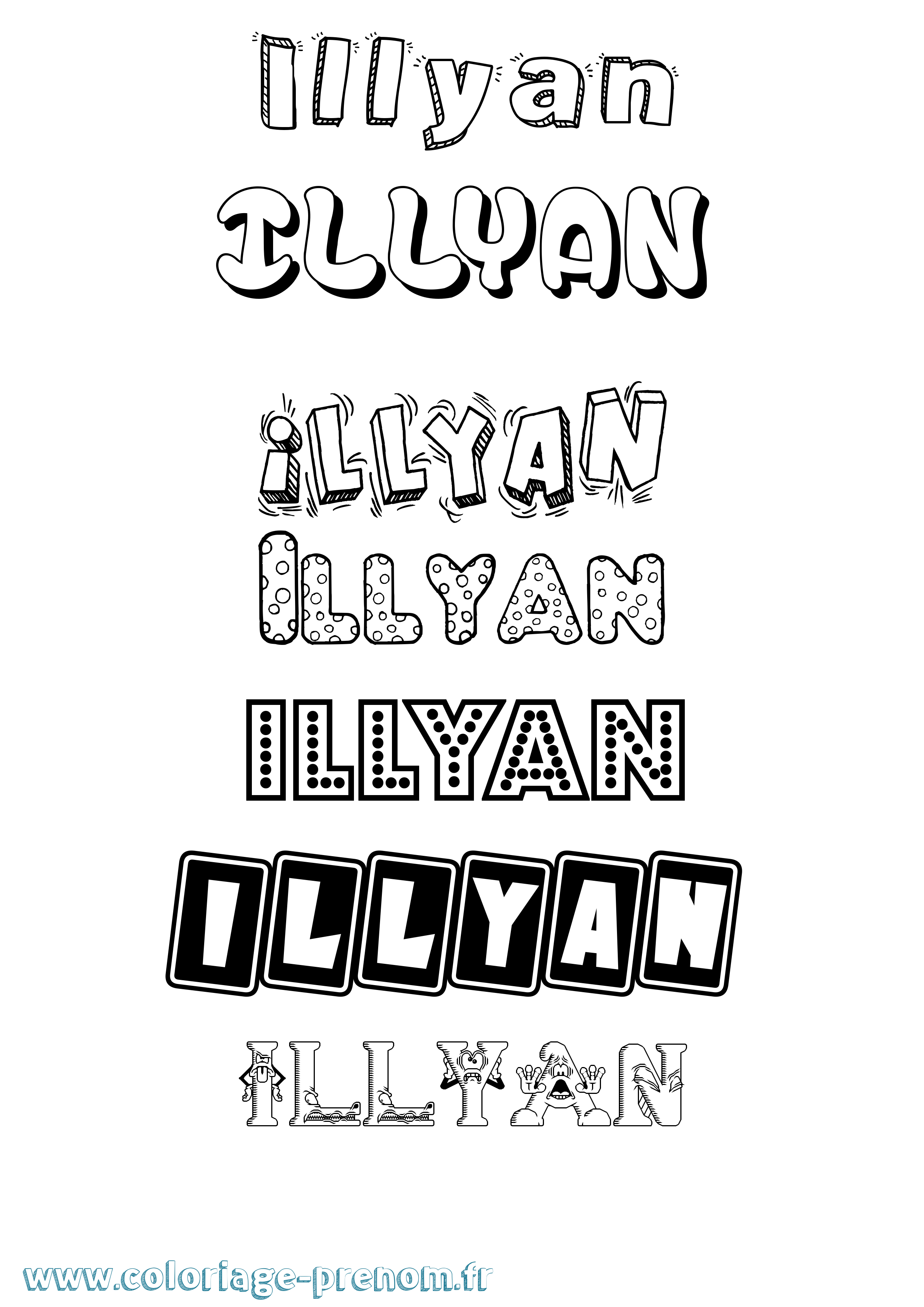 Coloriage Illyan Fun Coloriage prénom Illyan Fun