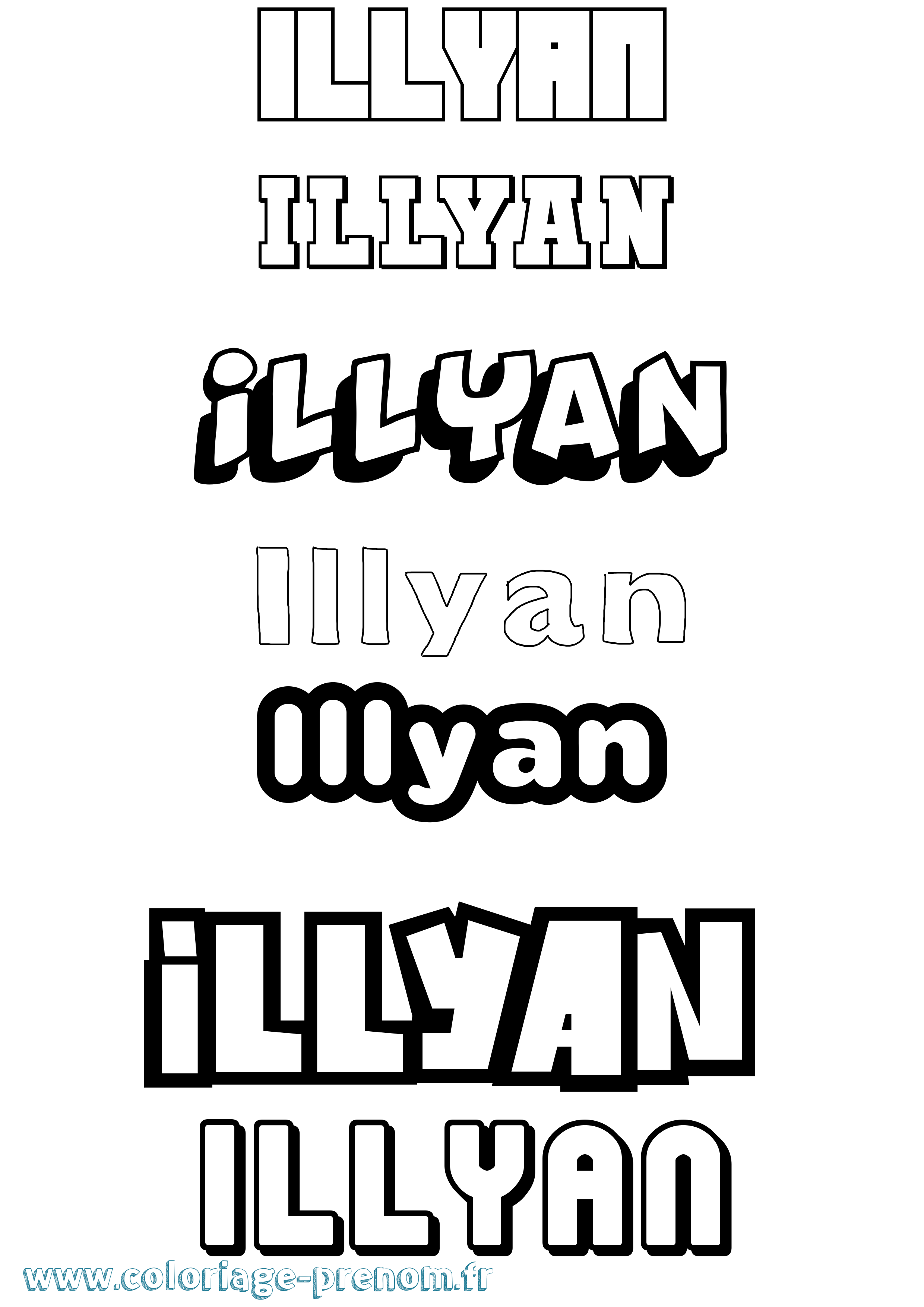 Coloriage Illyan Simple Coloriage prénom Illyan Simple