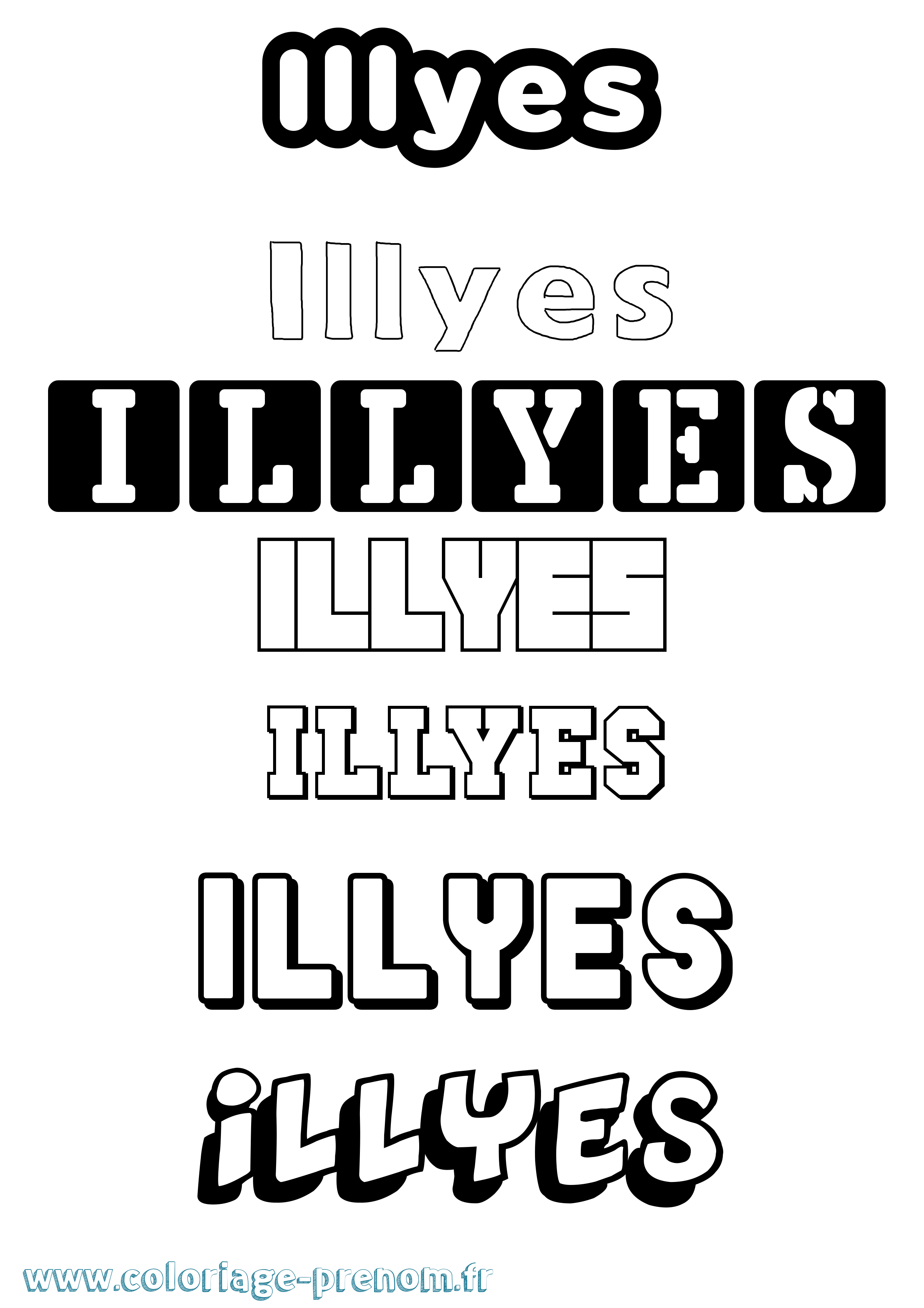 Coloriage Illyes Simple Coloriage prénom Illyes Simple