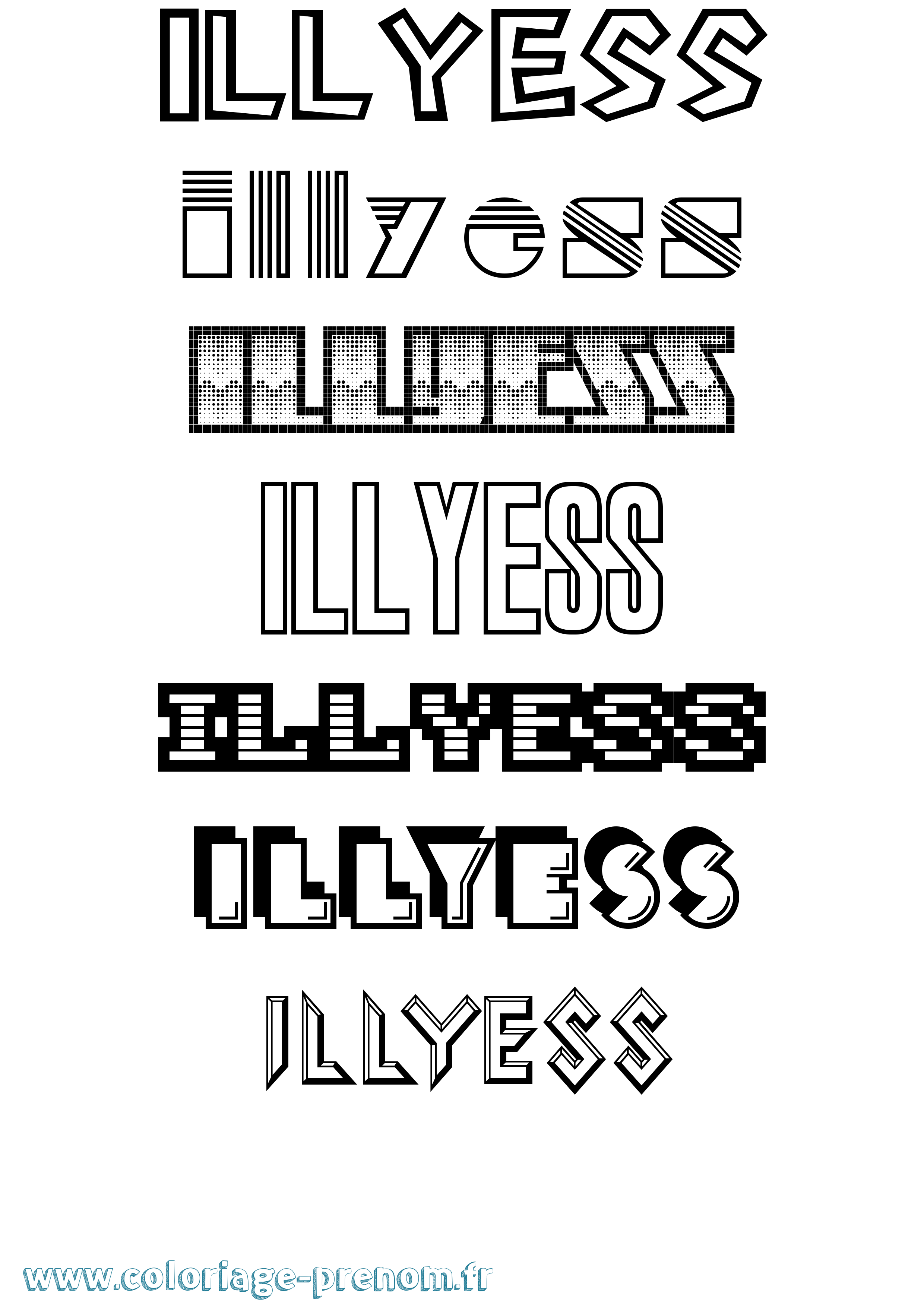 Coloriage Illyess Jeux Vidéos Coloriage prénom Illyess Jeux Vidéos