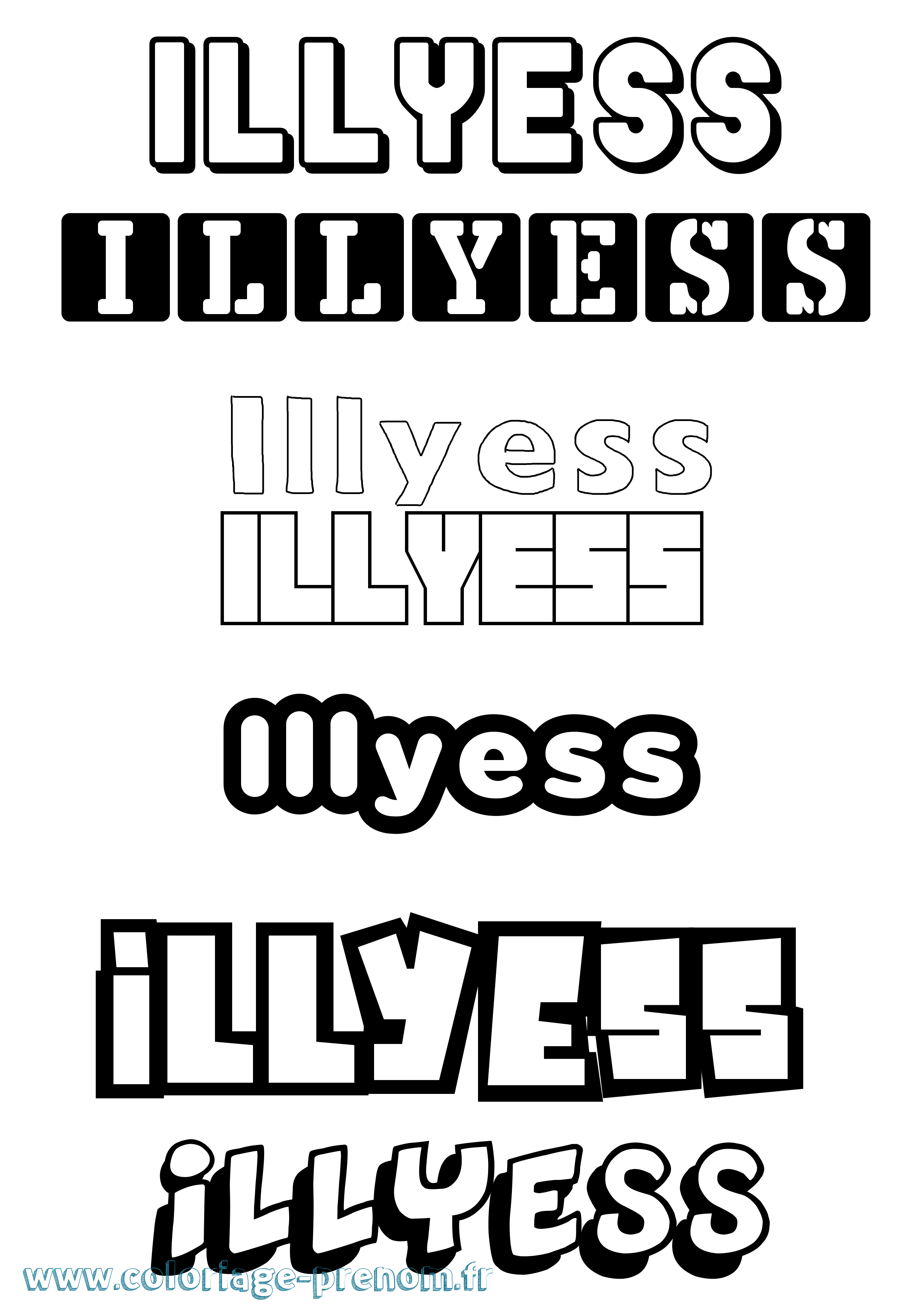 Coloriage Illyess Simple Coloriage prénom Illyess Simple