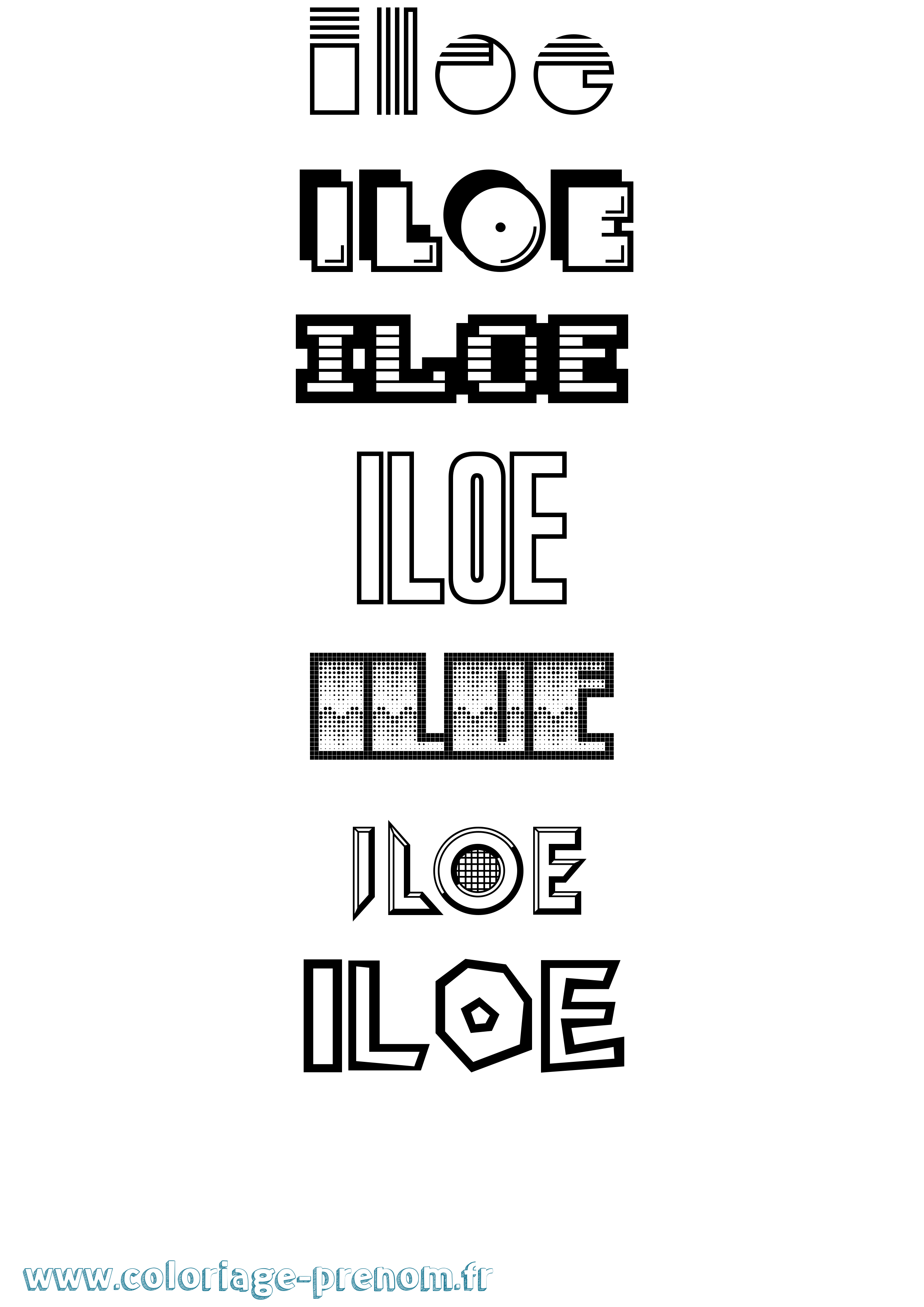 Coloriage Iloe Jeux Vidéos Coloriage prénom Iloe Jeux Vidéos