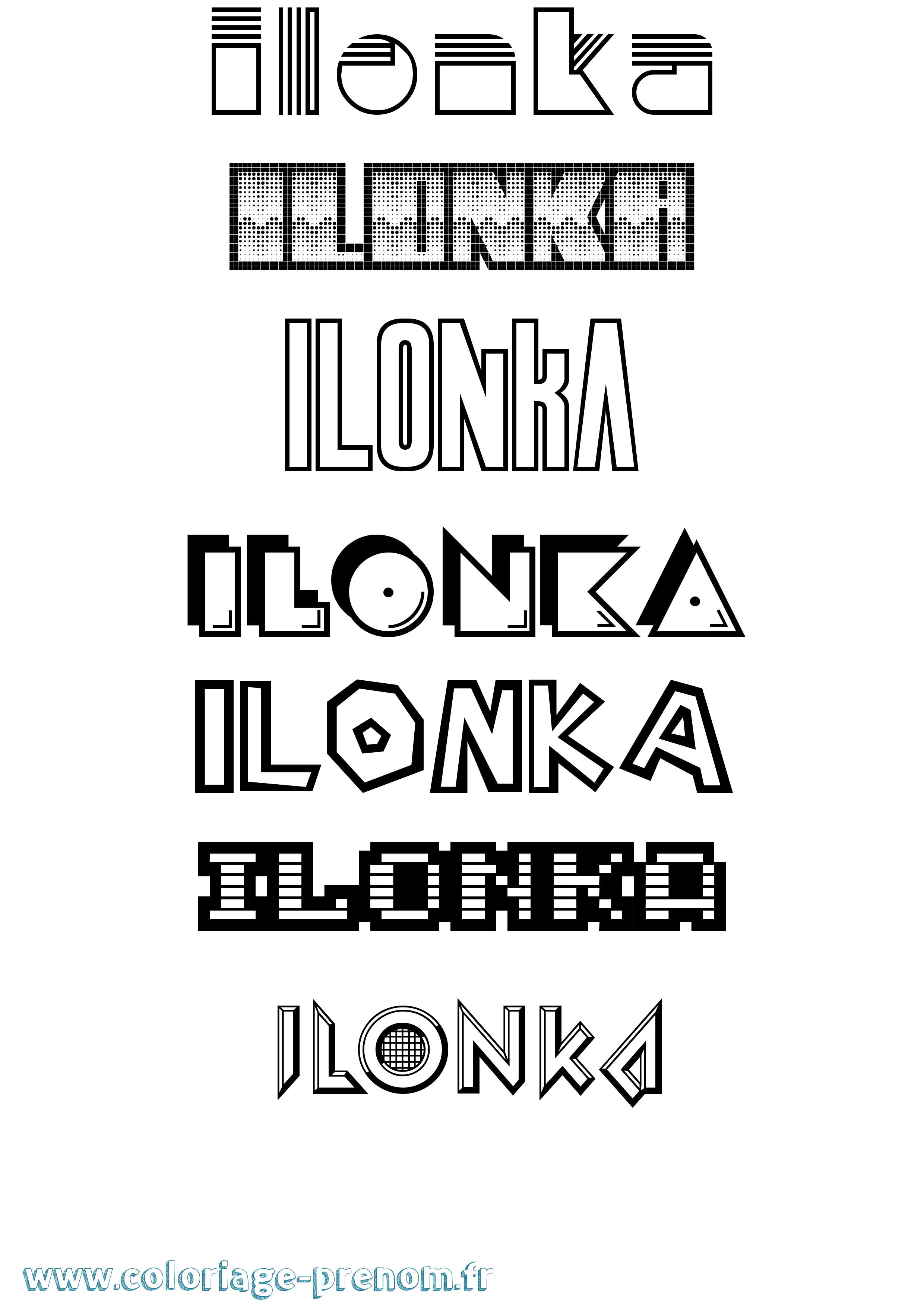 Coloriage Ilonka Jeux Vidéos Coloriage prénom Ilonka Jeux Vidéos