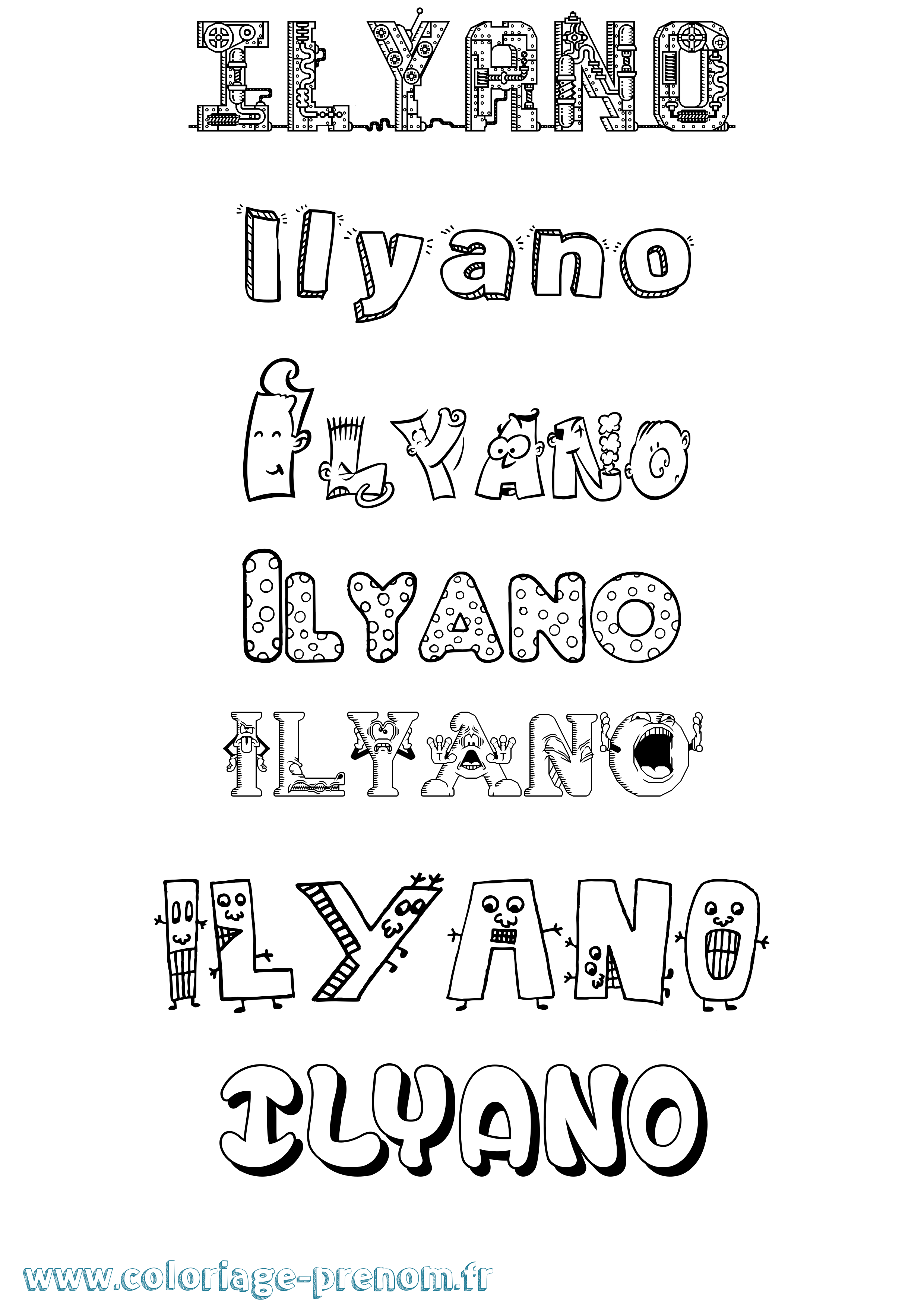Coloriage Ilyano Fun Coloriage prénom Ilyano Fun