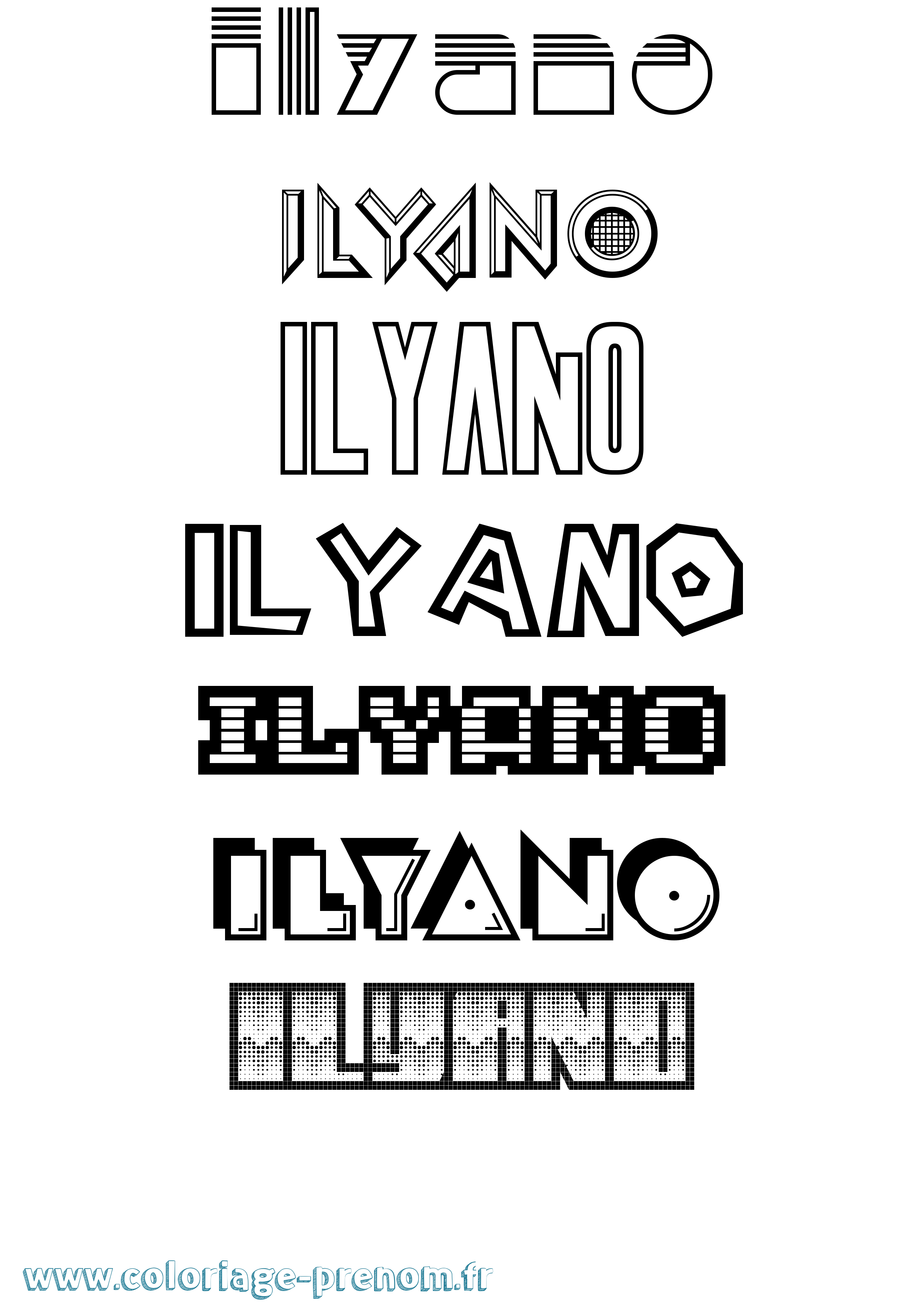 Coloriage Ilyano Jeux Vidéos Coloriage prénom Ilyano Jeux Vidéos