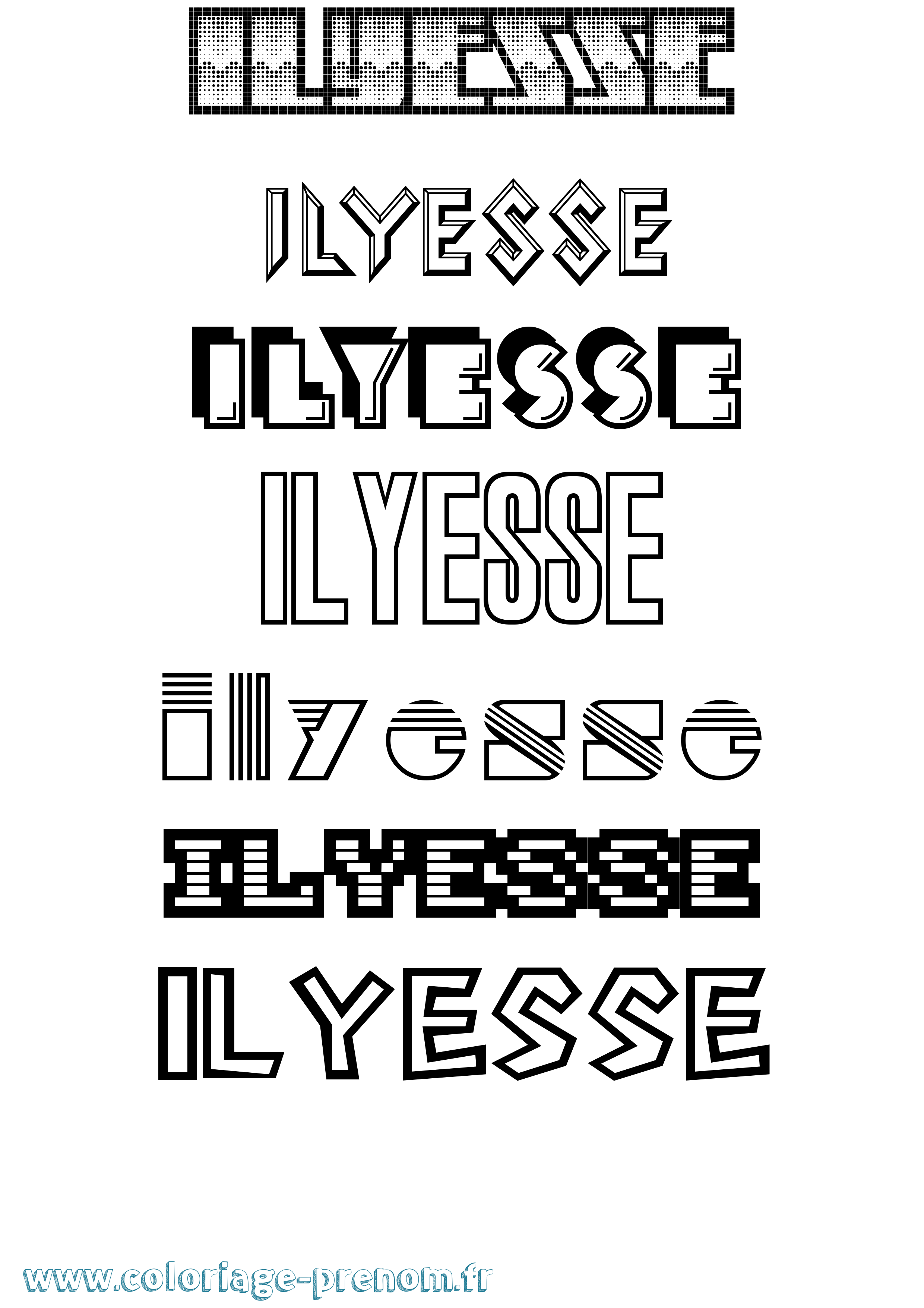 Coloriage Ilyesse Jeux Vidéos Coloriage prénom Ilyesse Jeux Vidéos