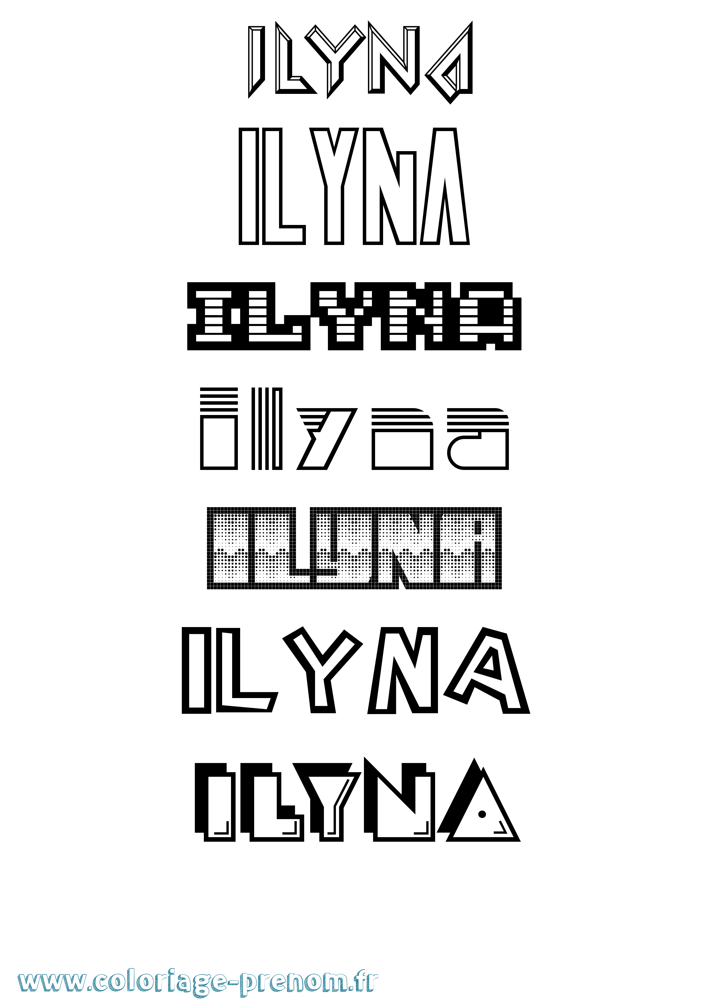 Coloriage Ilyna Jeux Vidéos Coloriage prénom Ilyna Jeux Vidéos