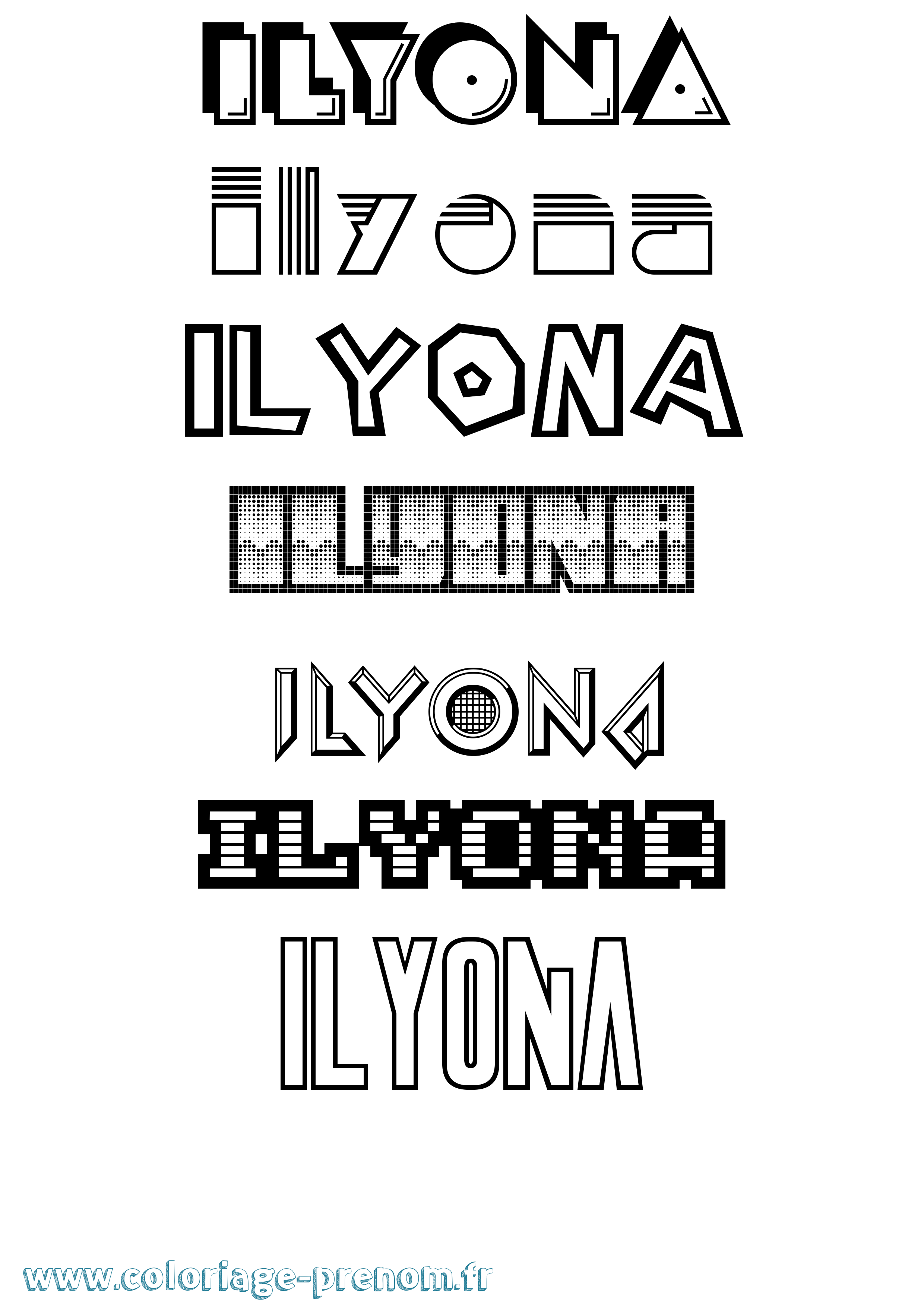 Coloriage Ilyona Jeux Vidéos Coloriage prénom Ilyona Jeux Vidéos