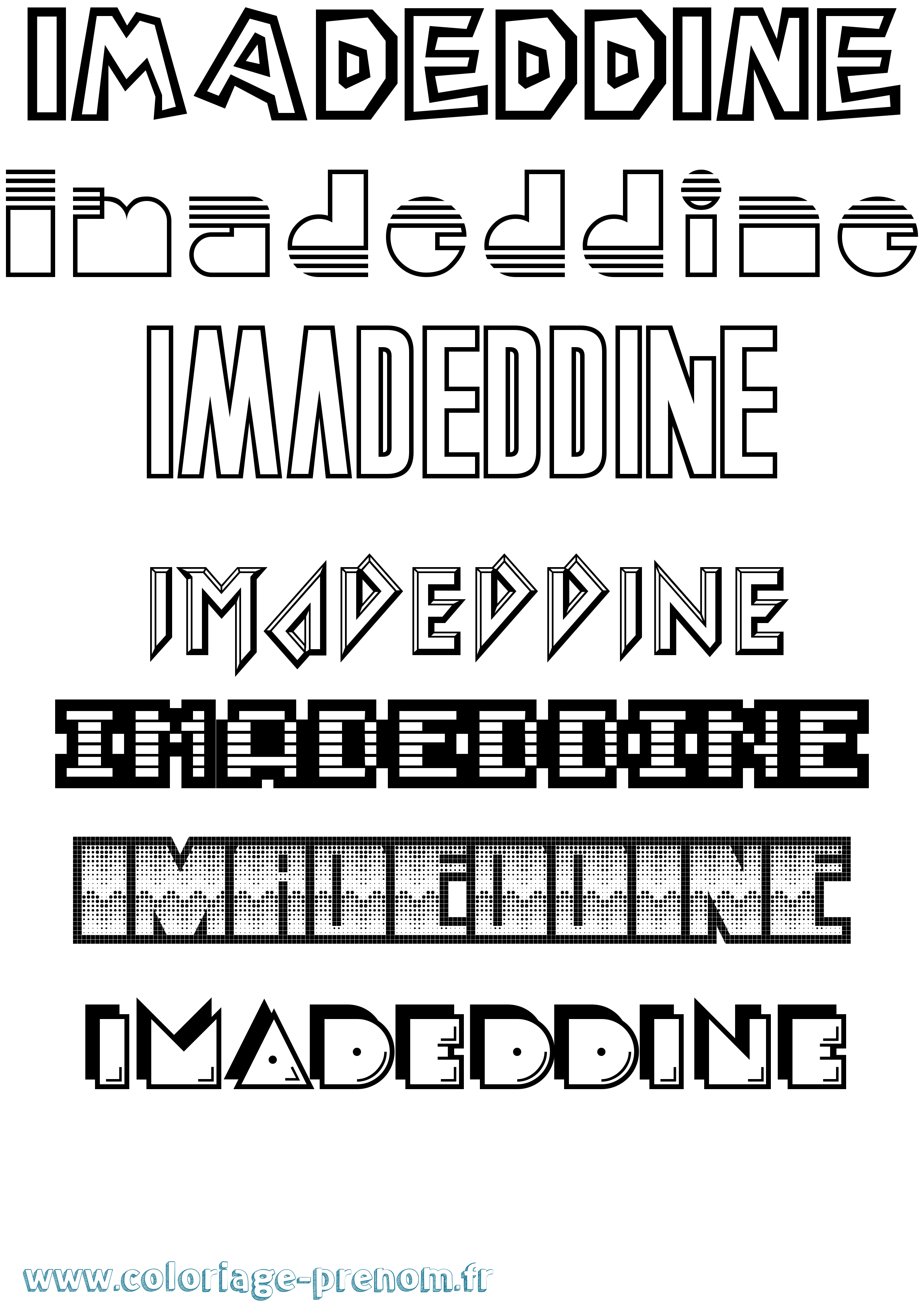 Coloriage Imadeddine Jeux Vidéos Coloriage prénom Imadeddine Jeux Vidéos