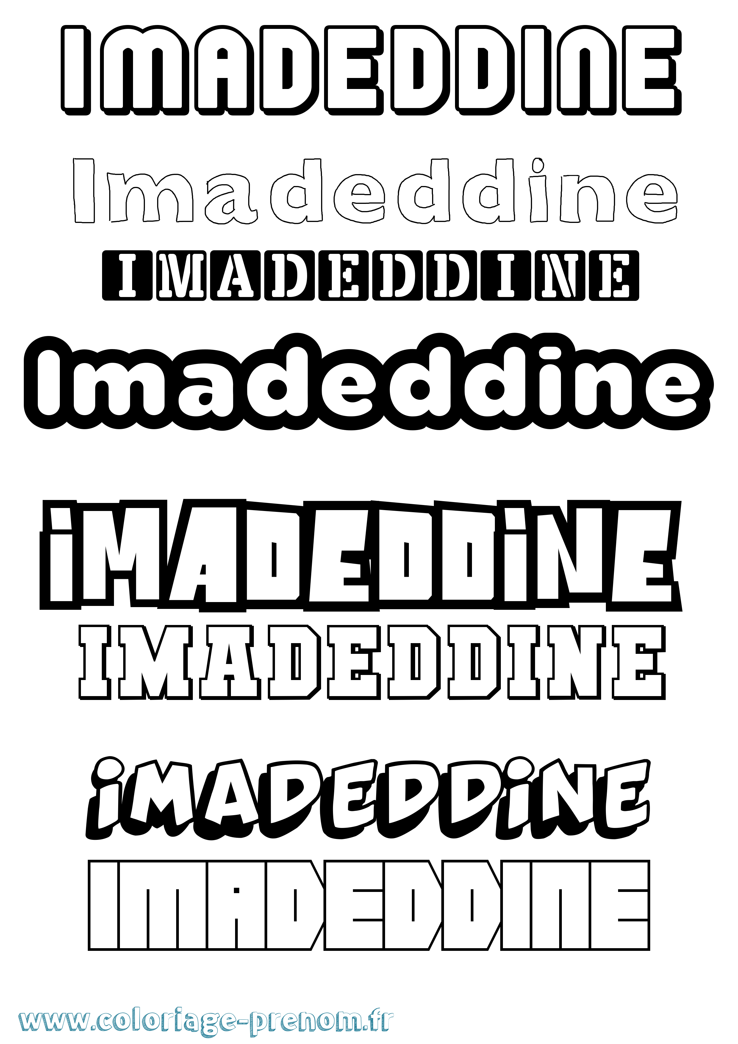 Coloriage Imadeddine Simple Coloriage prénom Imadeddine Simple