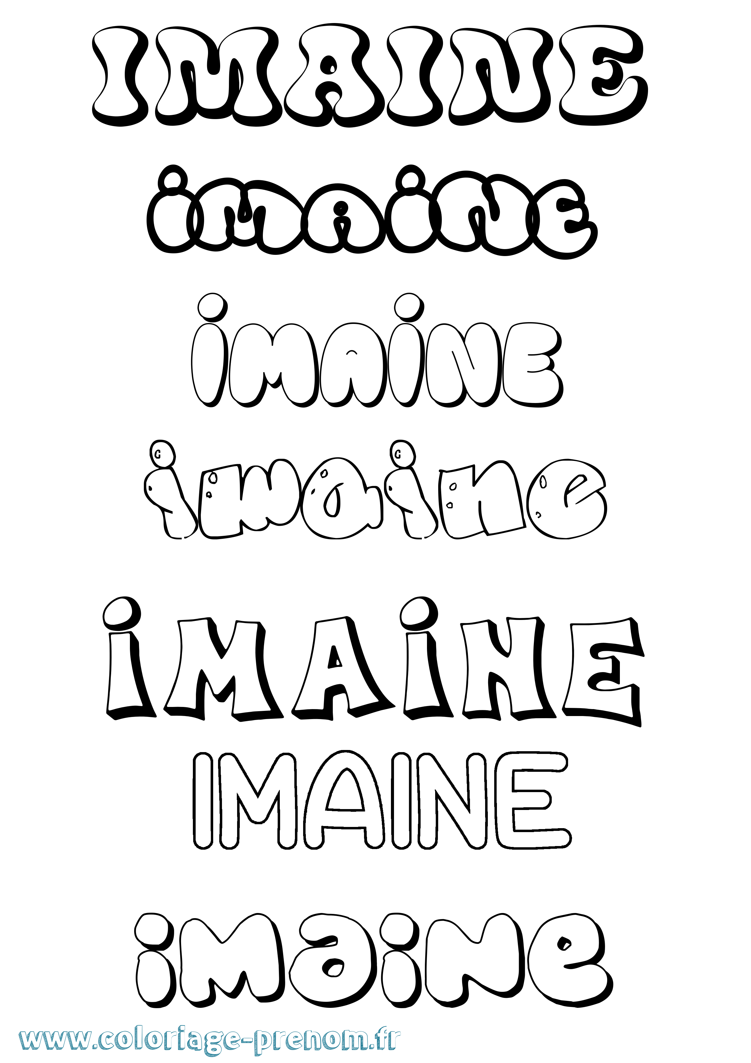 Coloriage Imaine Bubble Coloriage prénom Imaine Bubble