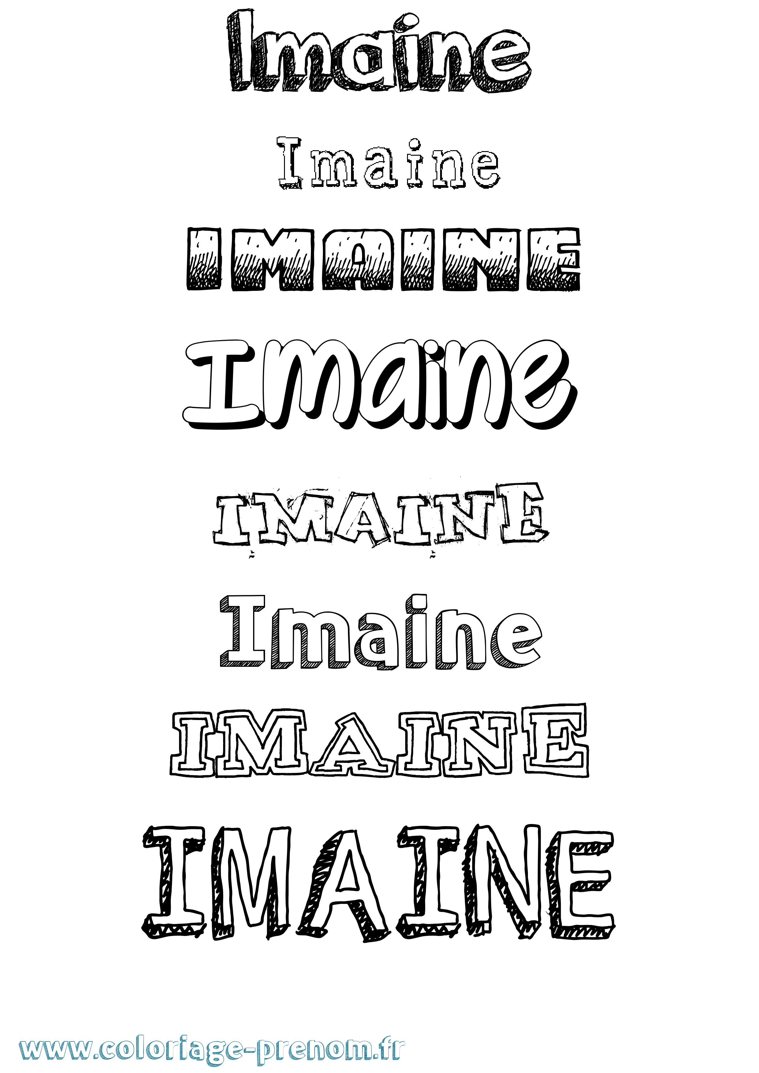 Coloriage Imaine Dessiné Coloriage prénom Imaine Dessiné