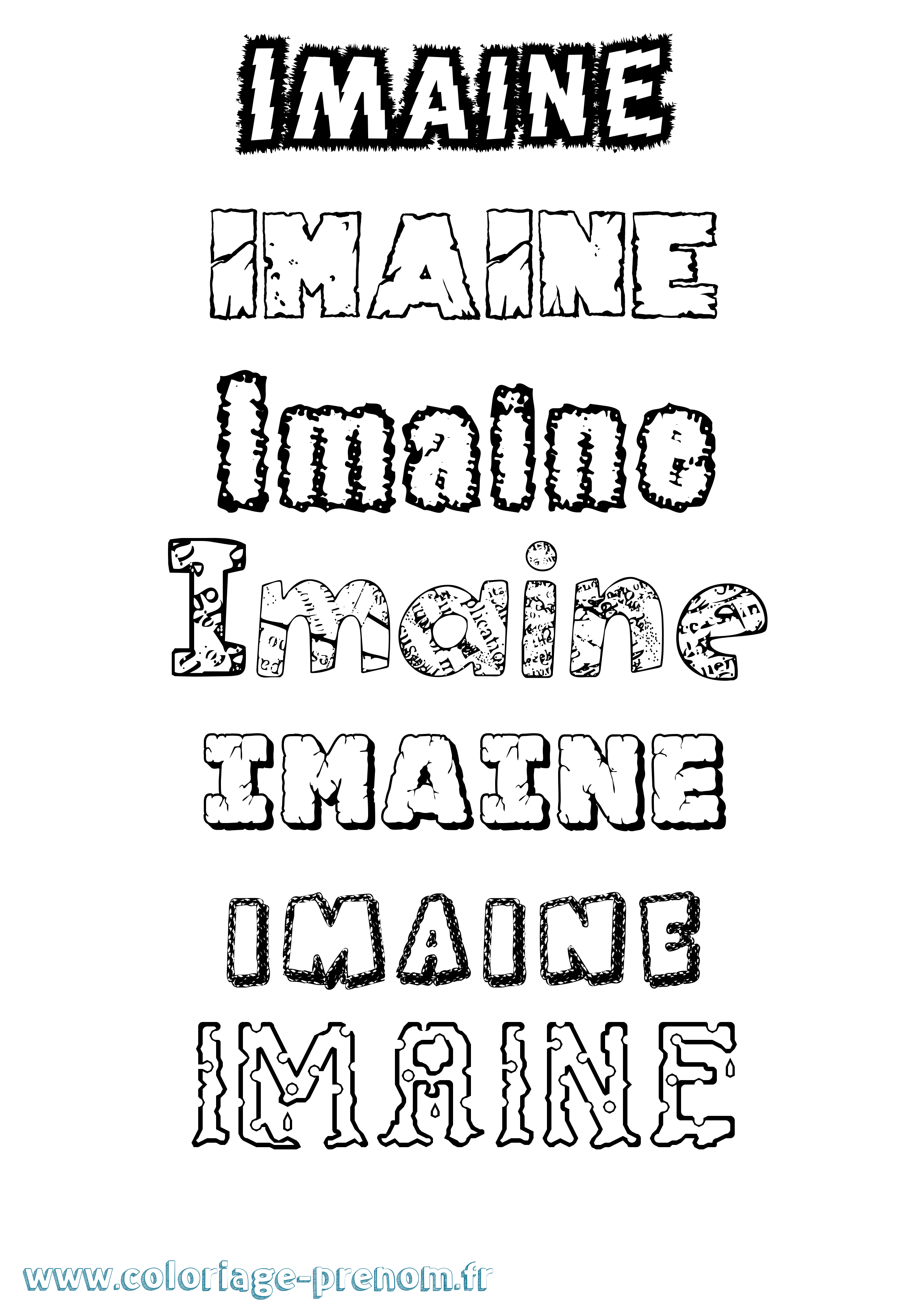 Coloriage Imaine Destructuré Coloriage prénom Imaine Destructuré