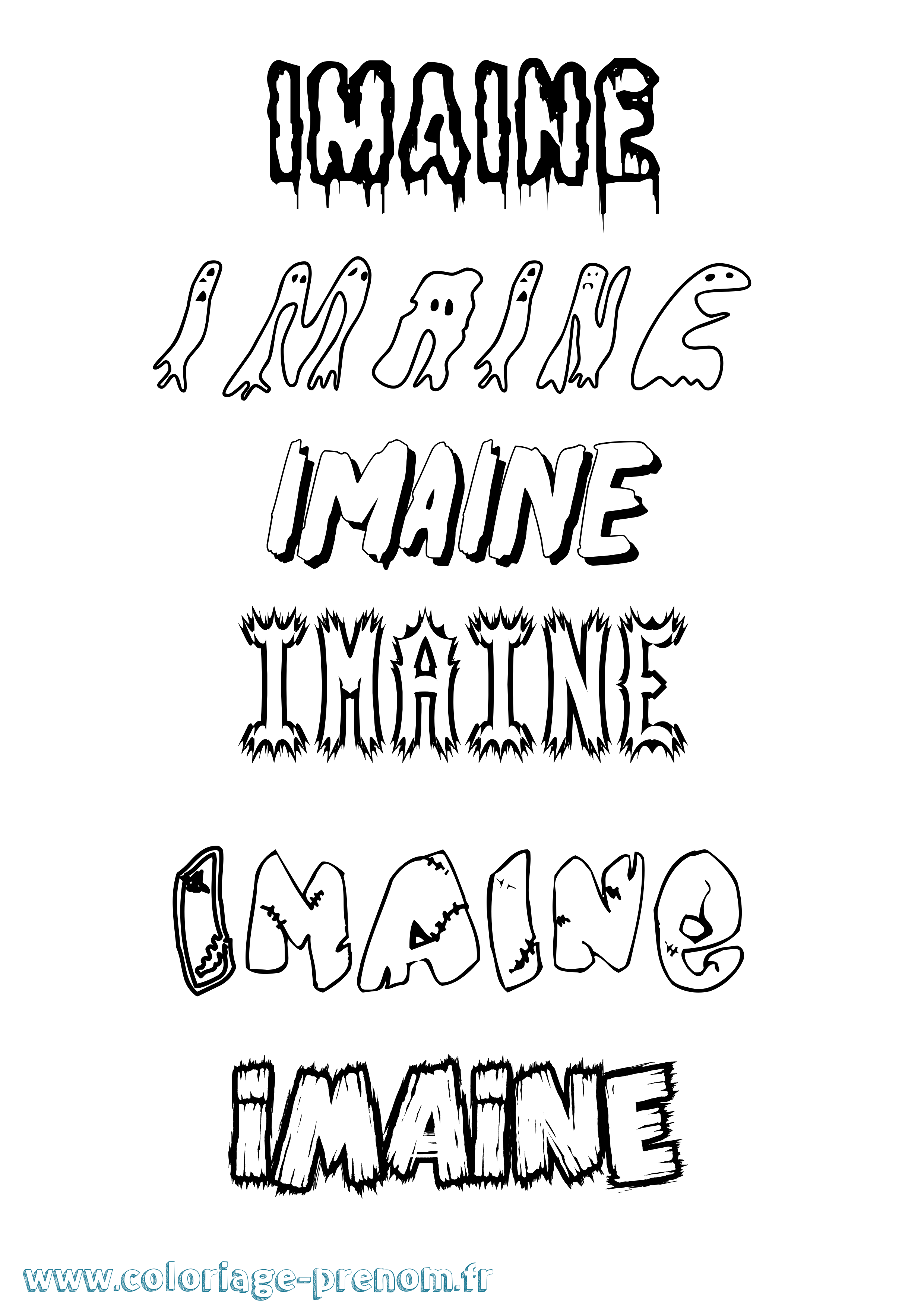 Coloriage Imaine Frisson Coloriage prénom Imaine Frisson