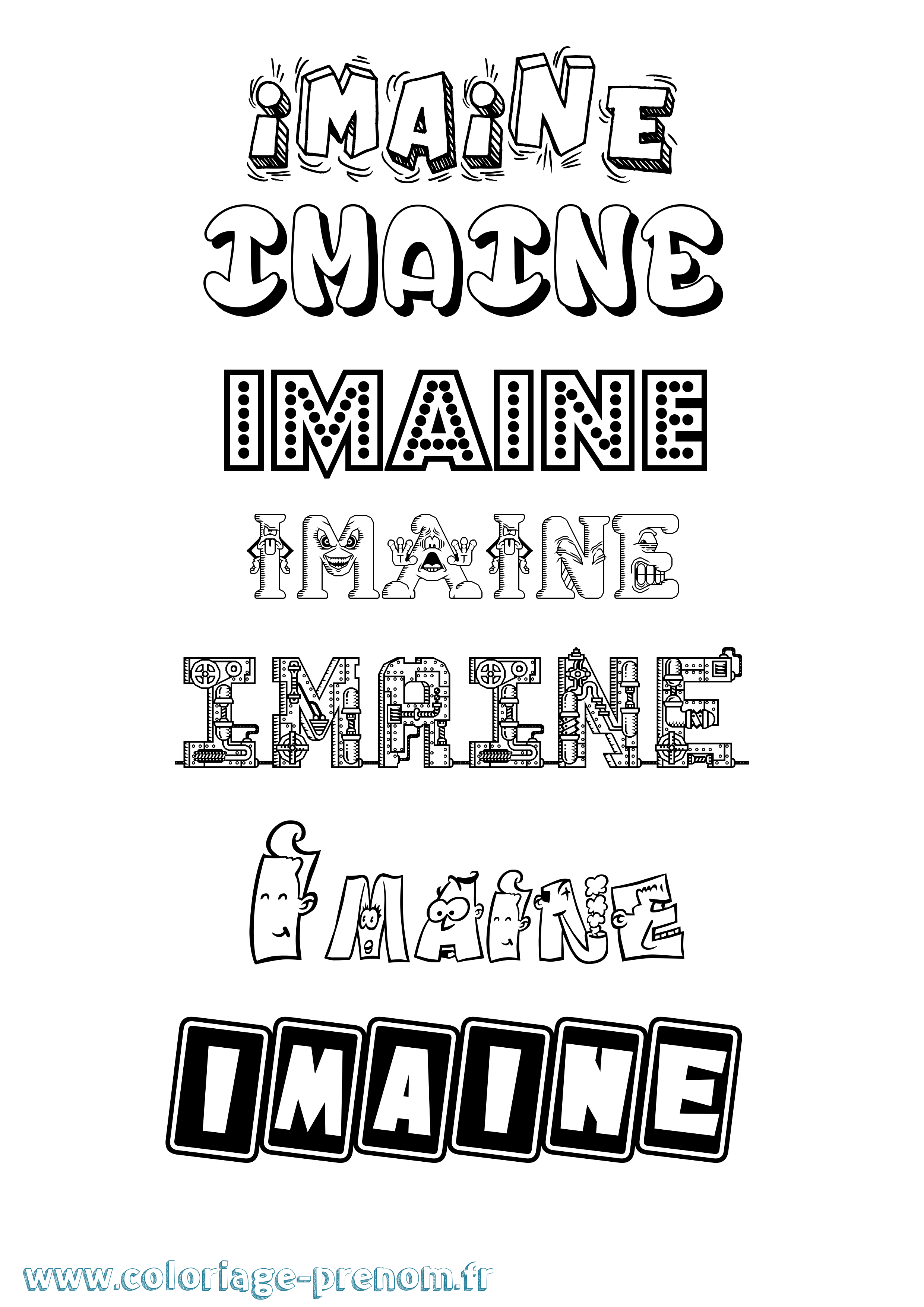 Coloriage Imaine Fun Coloriage prénom Imaine Fun