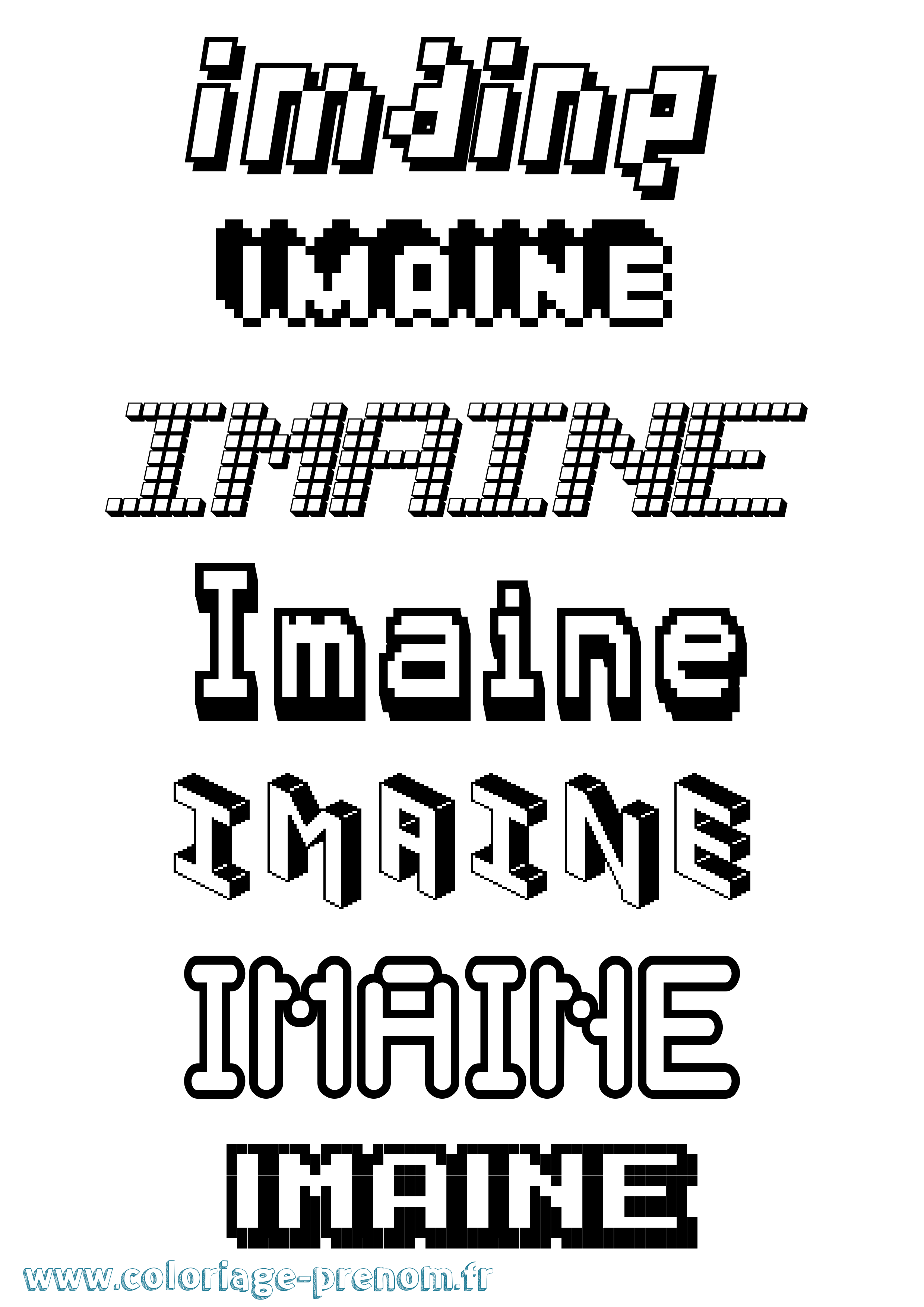 Coloriage Imaine Pixel Coloriage prénom Imaine Pixel